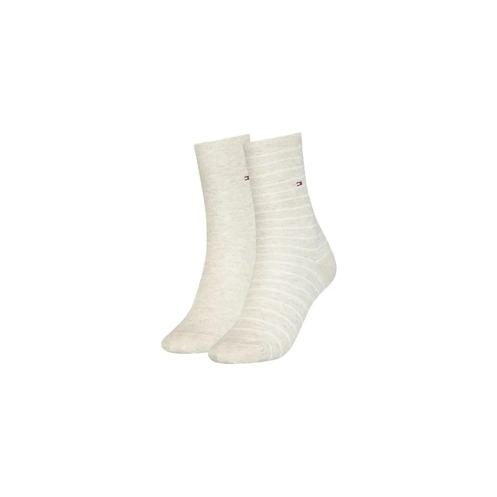 Tommy Hilfiger Classic, Calzini Donna, Beige 494, 35-38 (Pacco da 2)