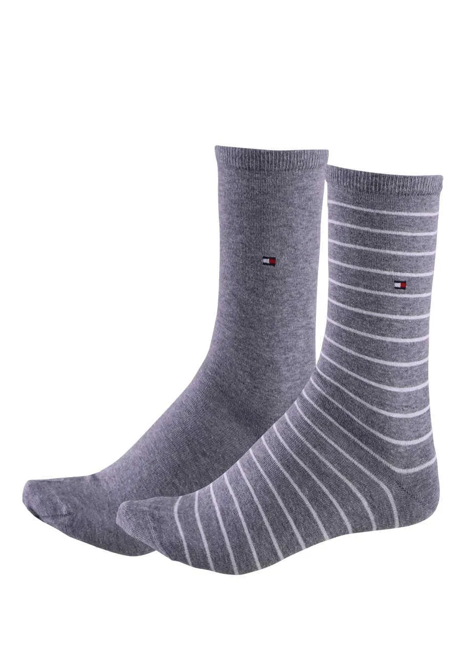 Tommy Hilfiger Classic, Calzini Donna, Grigio 494, 35-38 (Pacco da 2)