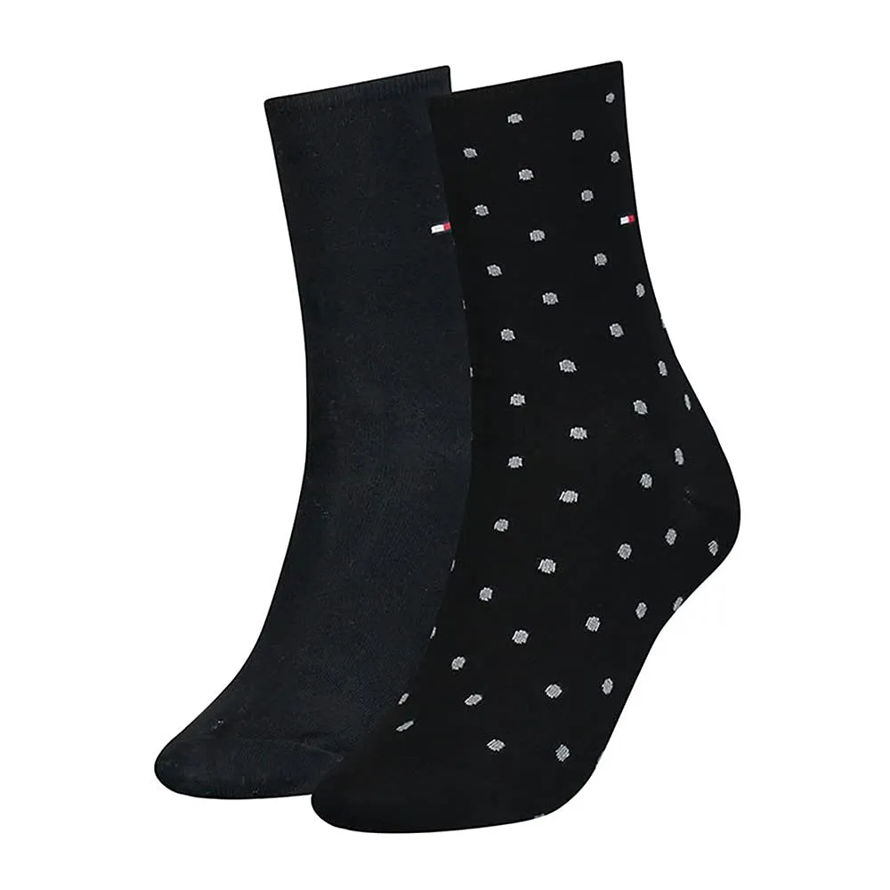 Tommy Hilfiger Classic, Calzini Donna, Nero 493, 39-42 (Pacco da 2)