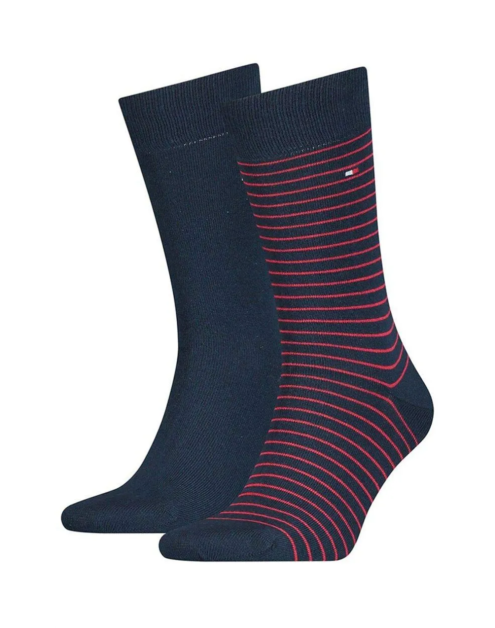 Tommy Hilfiger Classic, Calzini Uomo, Navy/Red 093, 43-46 (Pacco da 2)