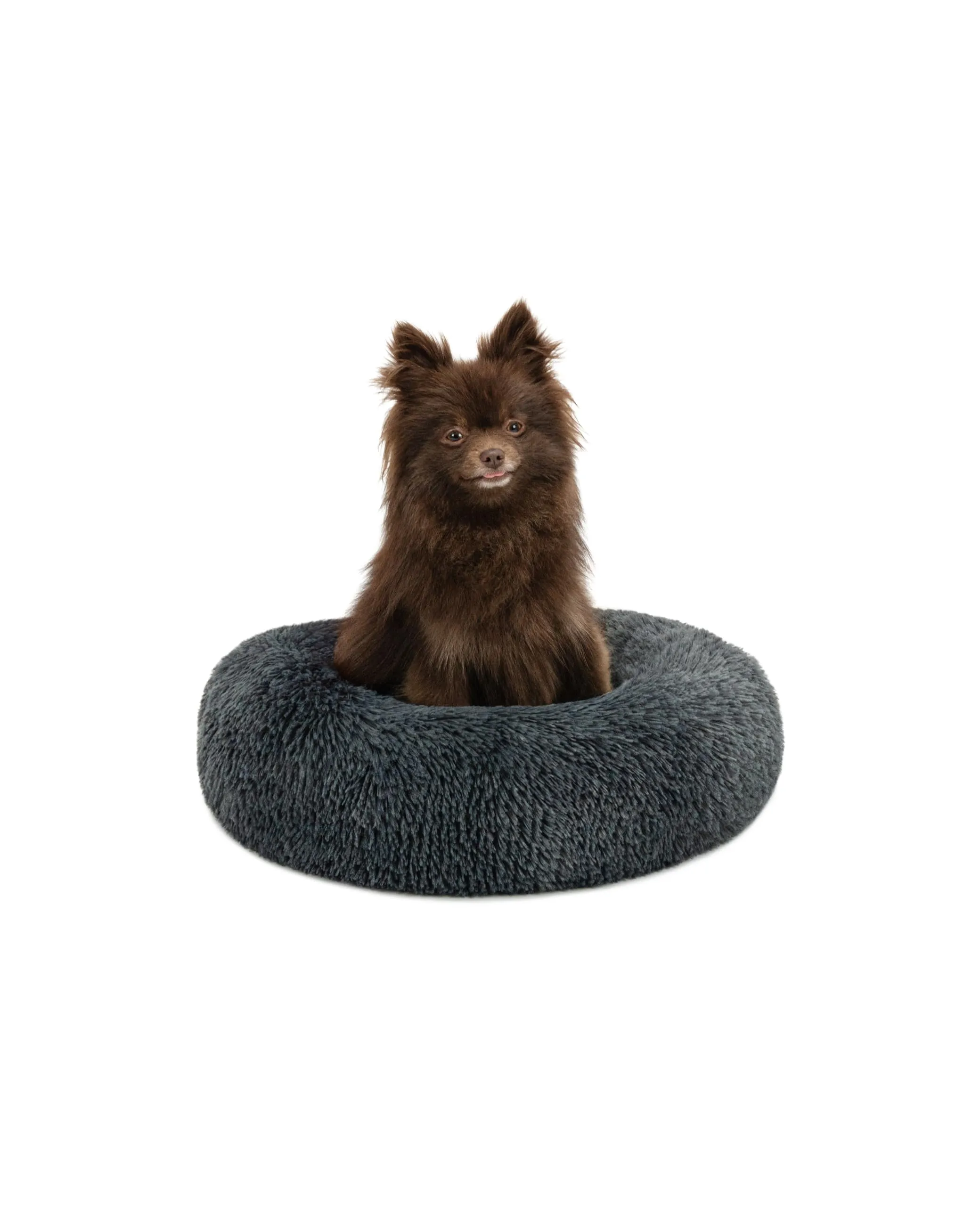 lionto Cuccia Ciambella Cani/Gatti, Cuccia Rotonda, Ø 40 cm, Grigio Scuro