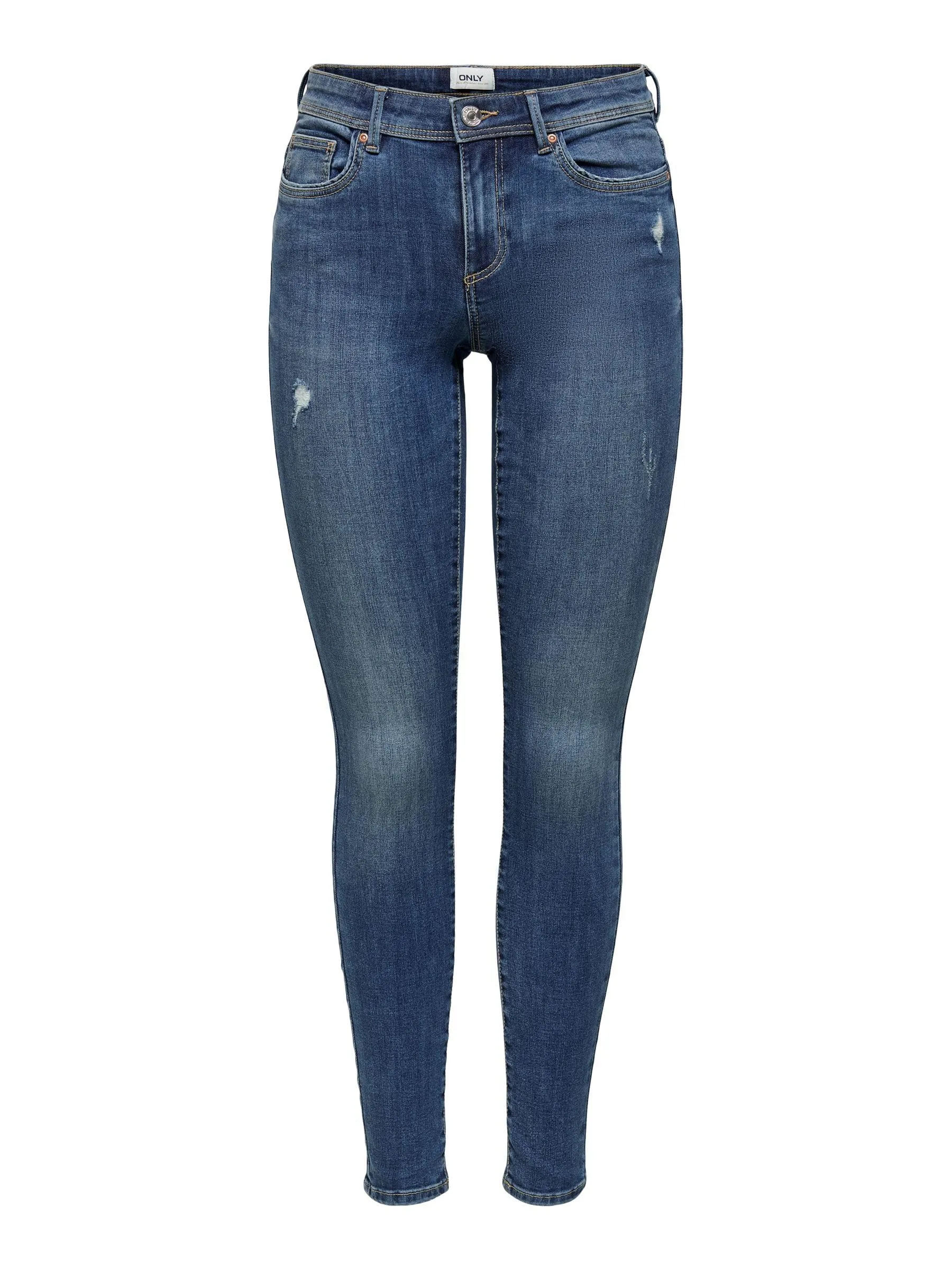 Only Damen Onlwauw Mid Skinny Bj114-3 Noos Medium Blue Denim Xl/30L