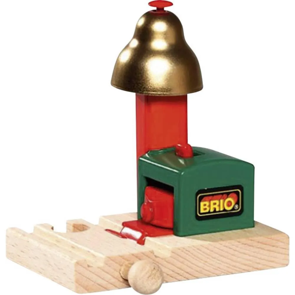 BRIO World - Segnale magnetico con campana, Accessorio ferrovia in legno 3+