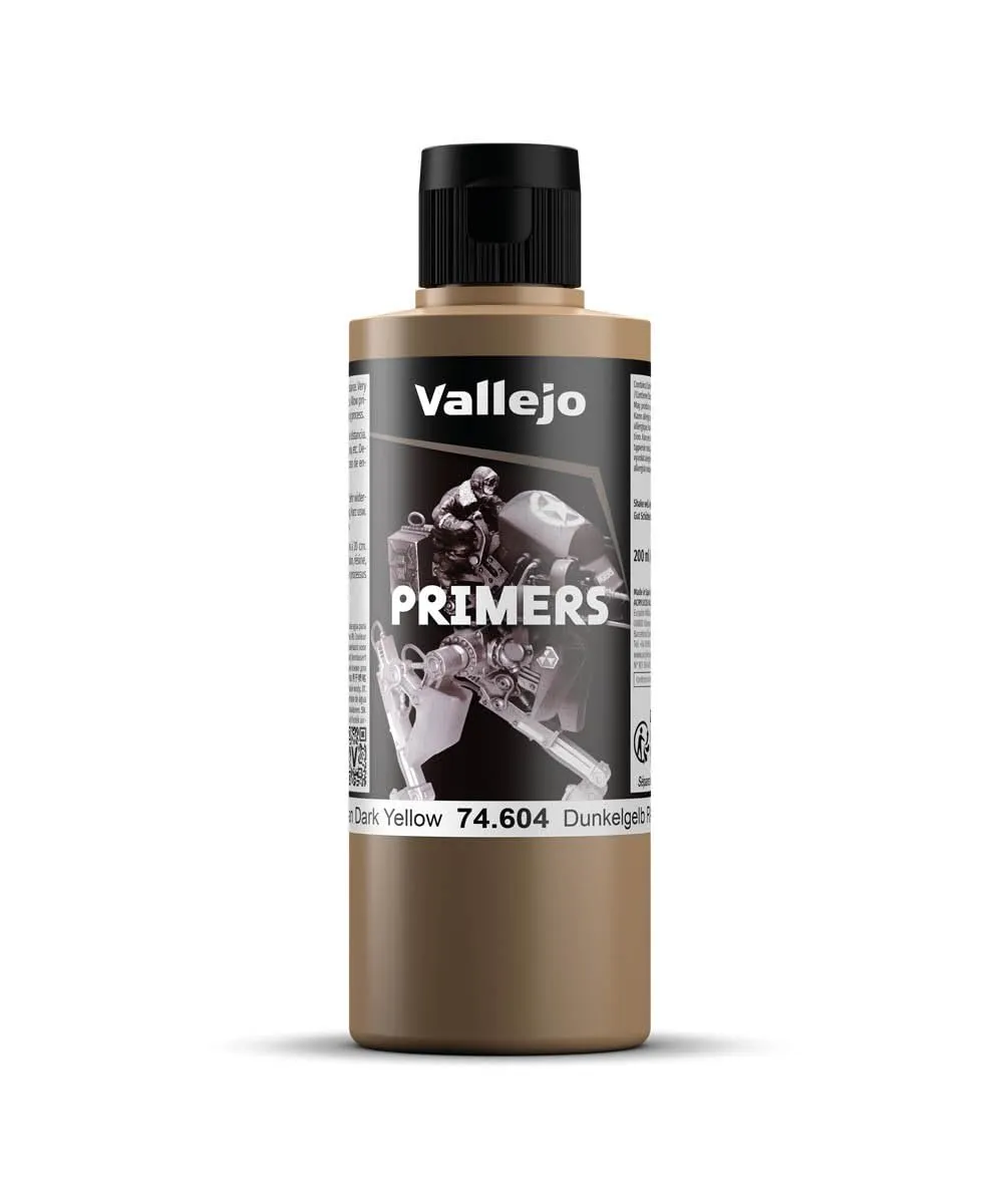 Vallejo Primer Acrilico Secado Rapido 200ml per Aerografo, Ideale per Modelismo e Figure, Colore Giallo Scuro