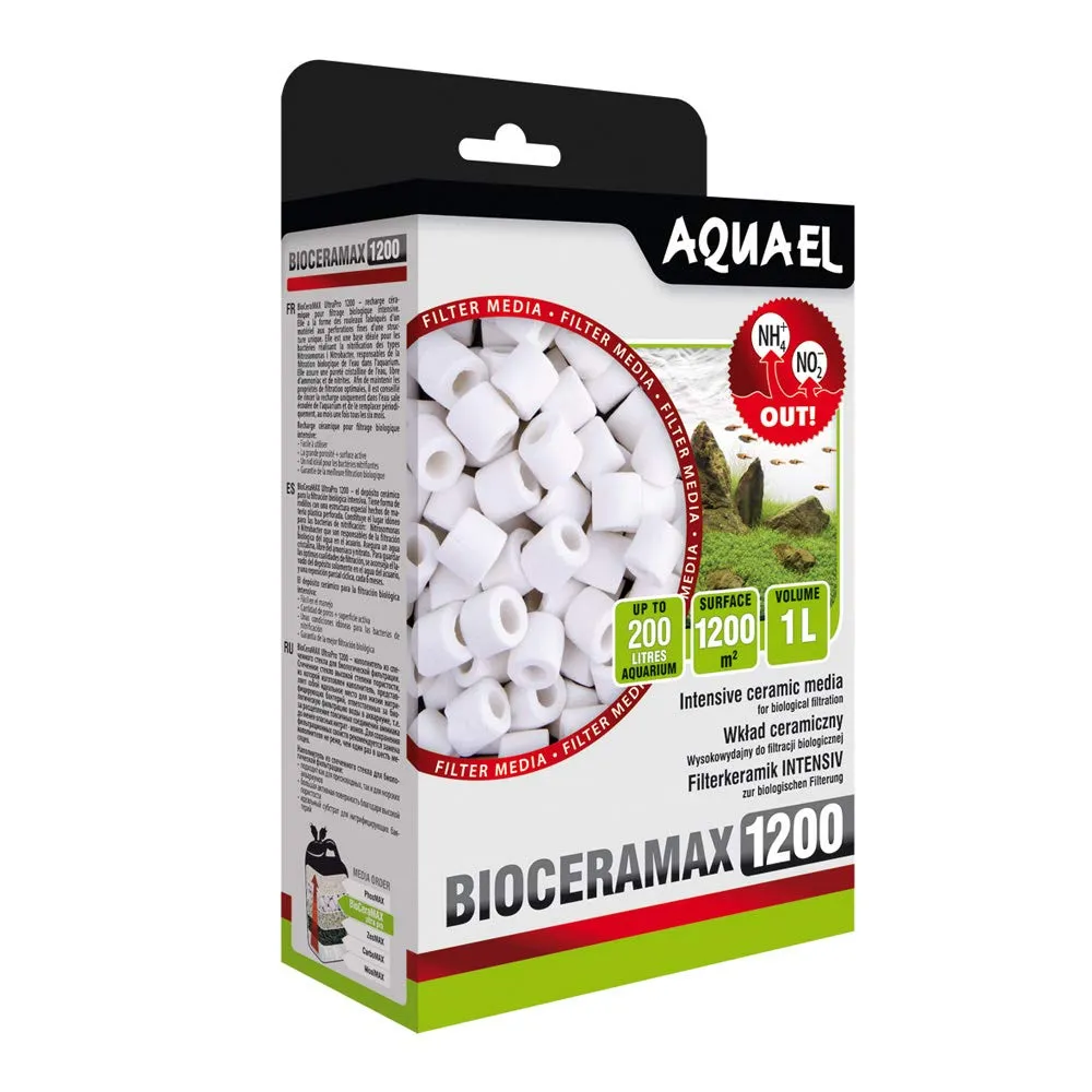 AQUAEL Bioceramax 1200 - Cañolícos de Cristal sinterizado para Acuario Dulce Marino