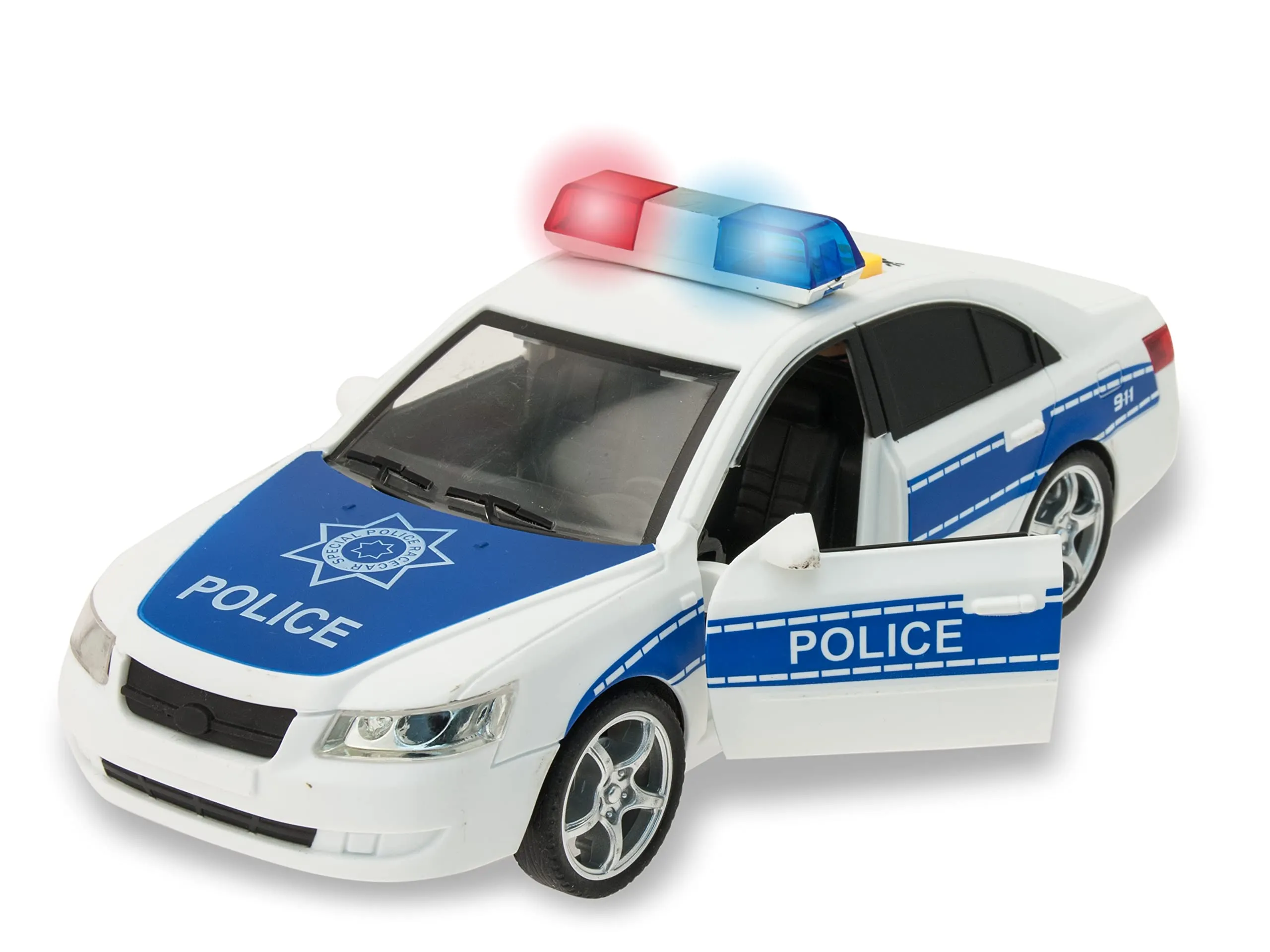Teorema Giocattoli Play City Macchina Polizia Giocattolo, Macchinine per Bambini con Luci e Suoni Reali, Movimento a Frizione Potente e Porte Apribili, Scala 1:16, Ottimo Gioco bambini 3 Anni +