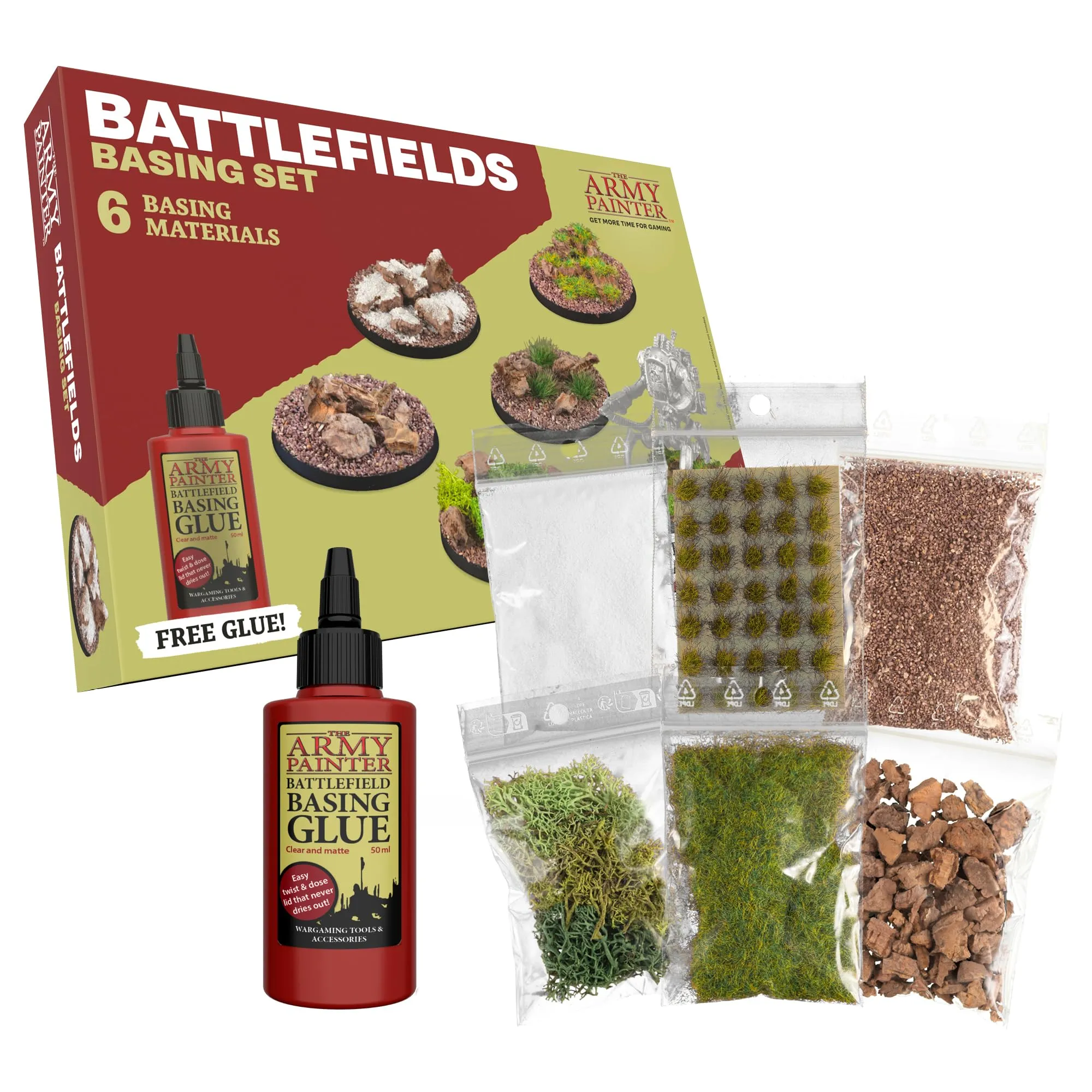 The Army Painter, Battlefields Basing Set, kit con colla PVA 50 ml
