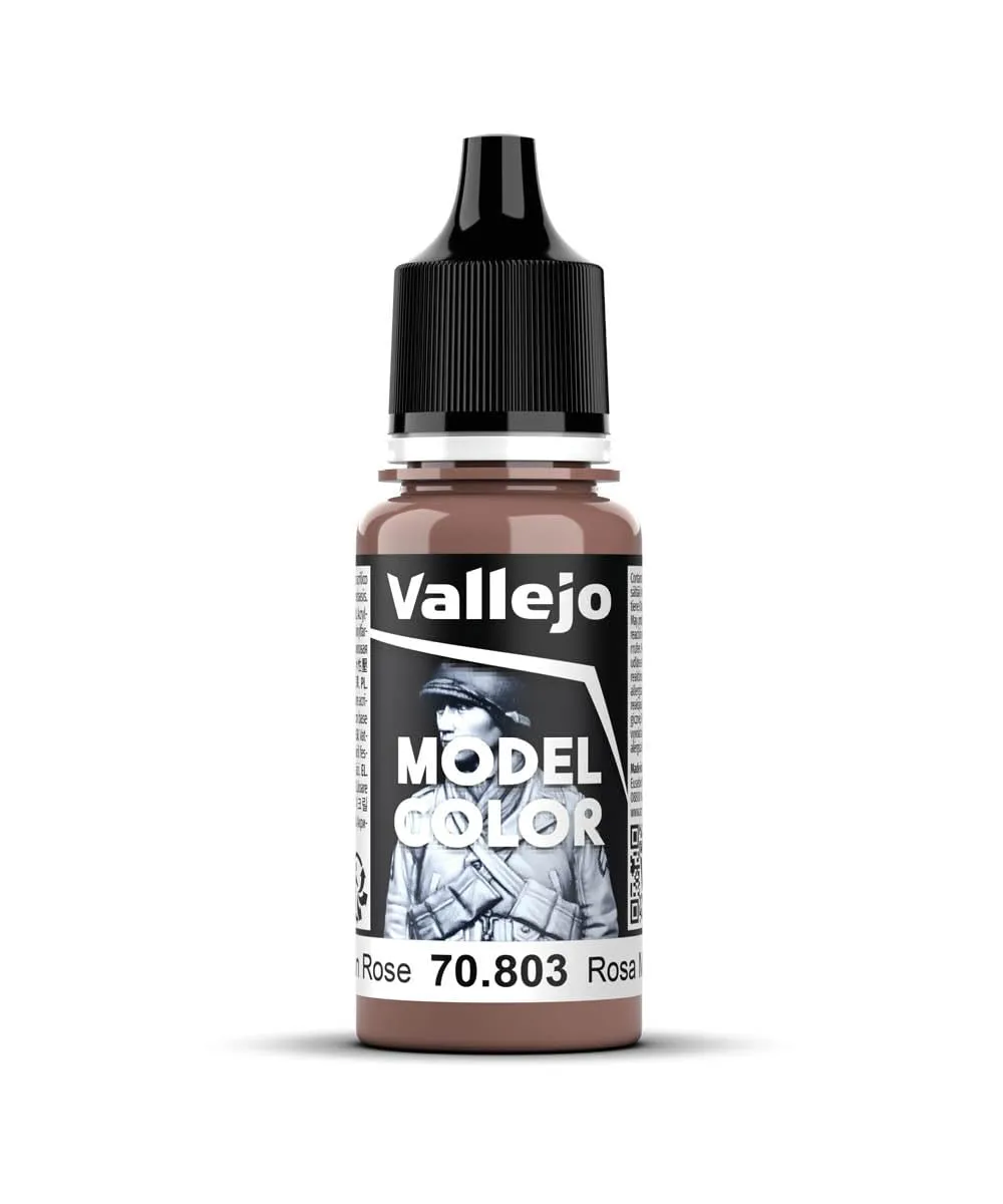 Vallejo Model Color Pintura Acrilica Rosa (Brown Rose) 18 ml, Autonivelante, Sistema BSL per Modelismo e Figure, Finitura Opaca