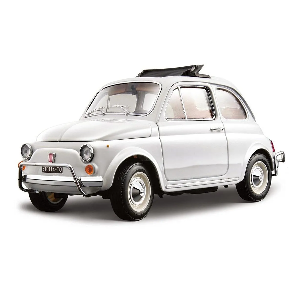 Bburago - Fiat 500L 1968 - Modellino Realistico Auto d'Epoca in Scala 1:18, Replica Diecast con Aperture, 2 Colori Casuali, Licenza Ufficiale Fiat, Età Consigliata 3+ Anni