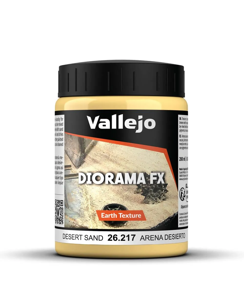 Vallejo Diorama FX Arena del Desierto 200 Ml, Pittura Acrilica a Base Acqua, Alta Densità, Simulazione Texture Arena per Diorami e Maquettes