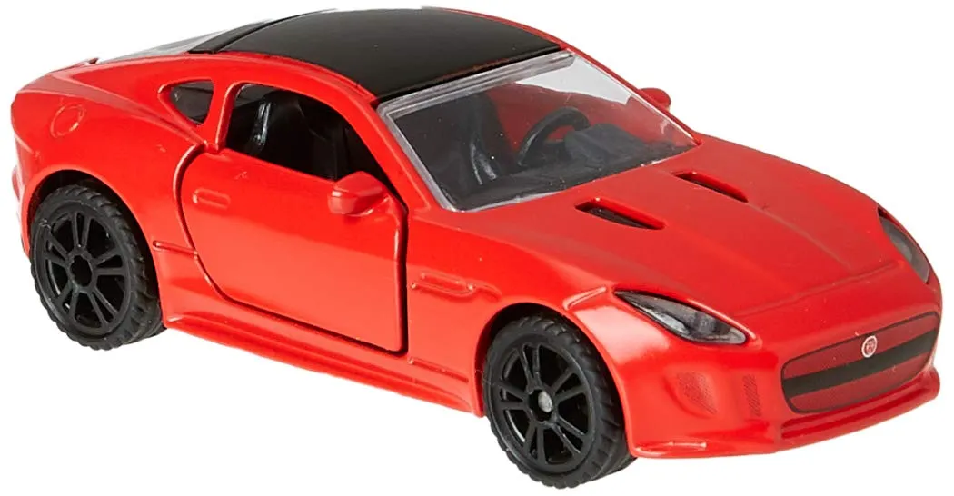 siku 1520, Auto sportiva Jaguar F-Type R, Metallo e Plastica, Rosso, Compatibile con altri modellini siku della stessa scala