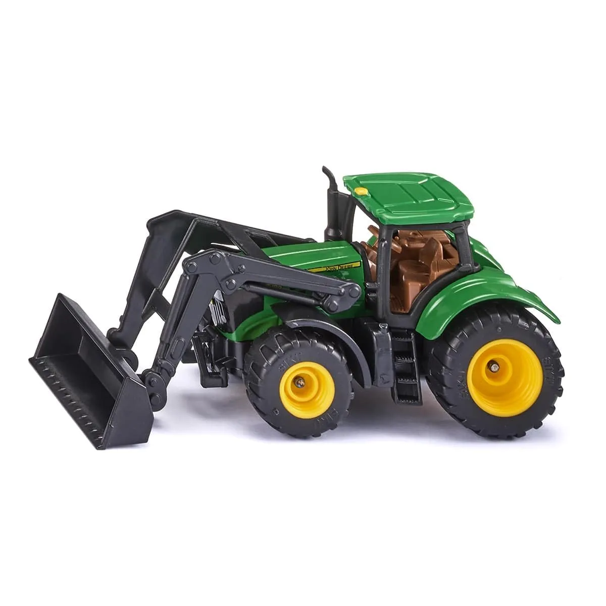 siku 1395, John Deere Tractor with Front Loader, Green, Metal/Plastic, Rubber Tyres, Movable Front Loader