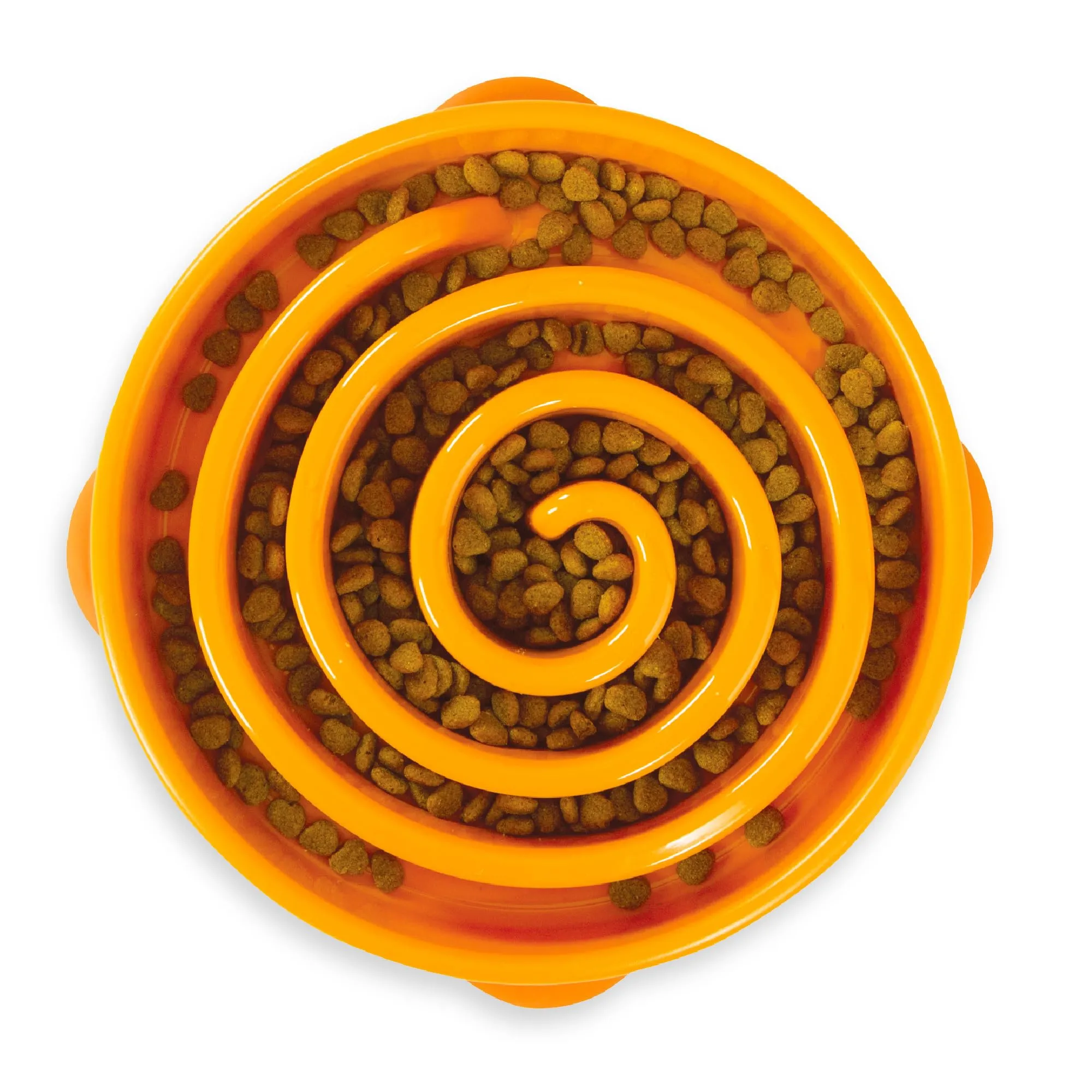 Outward Hound Fun Feeder Slo-Bowl - Ciotola Anti-ingozzamento per Cani - Grande - Arancione