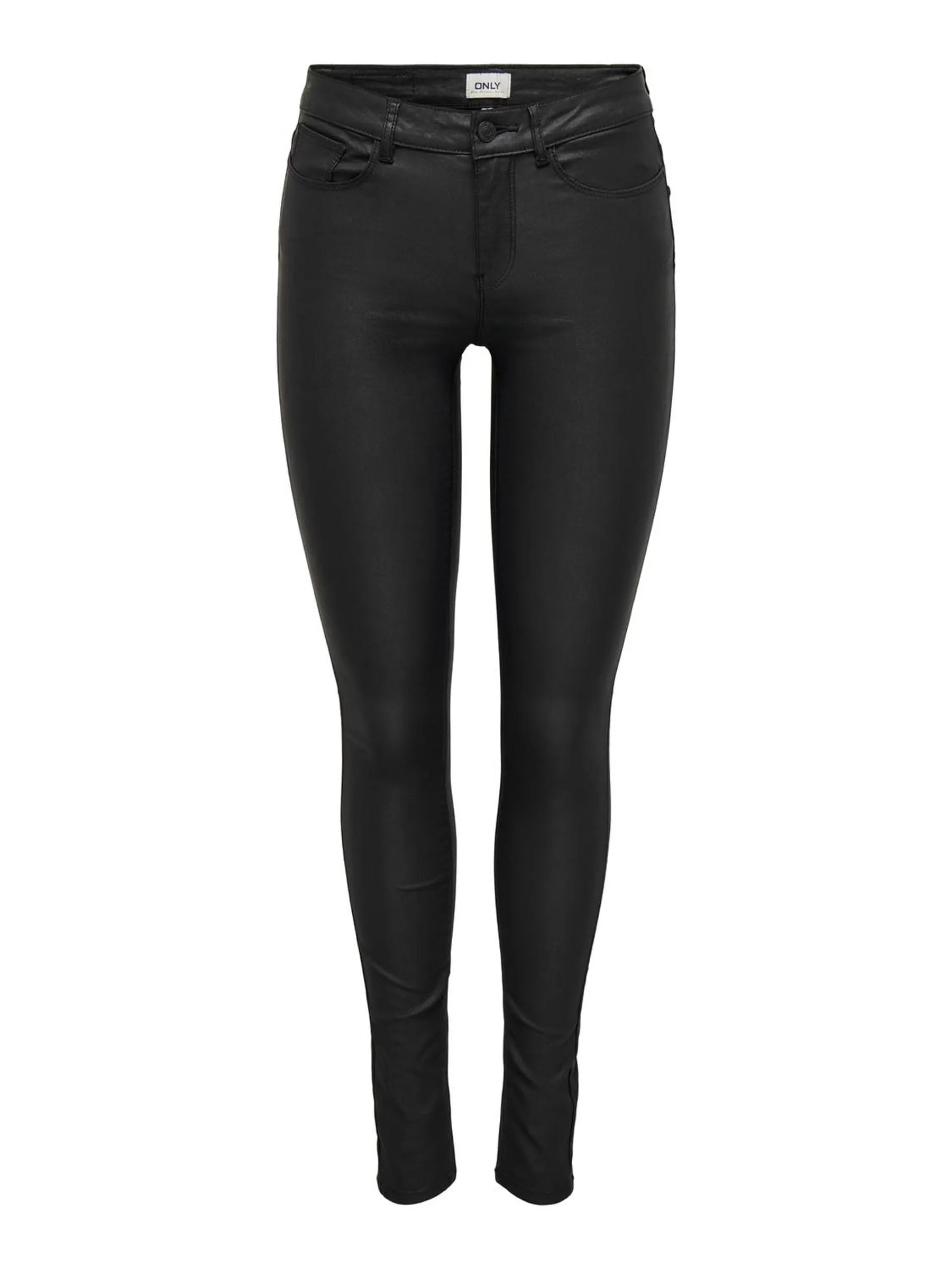 ONLY Anne K Mid Waist Coated Jeans Noos Skinny Donna, Nero (Black), W29/L34