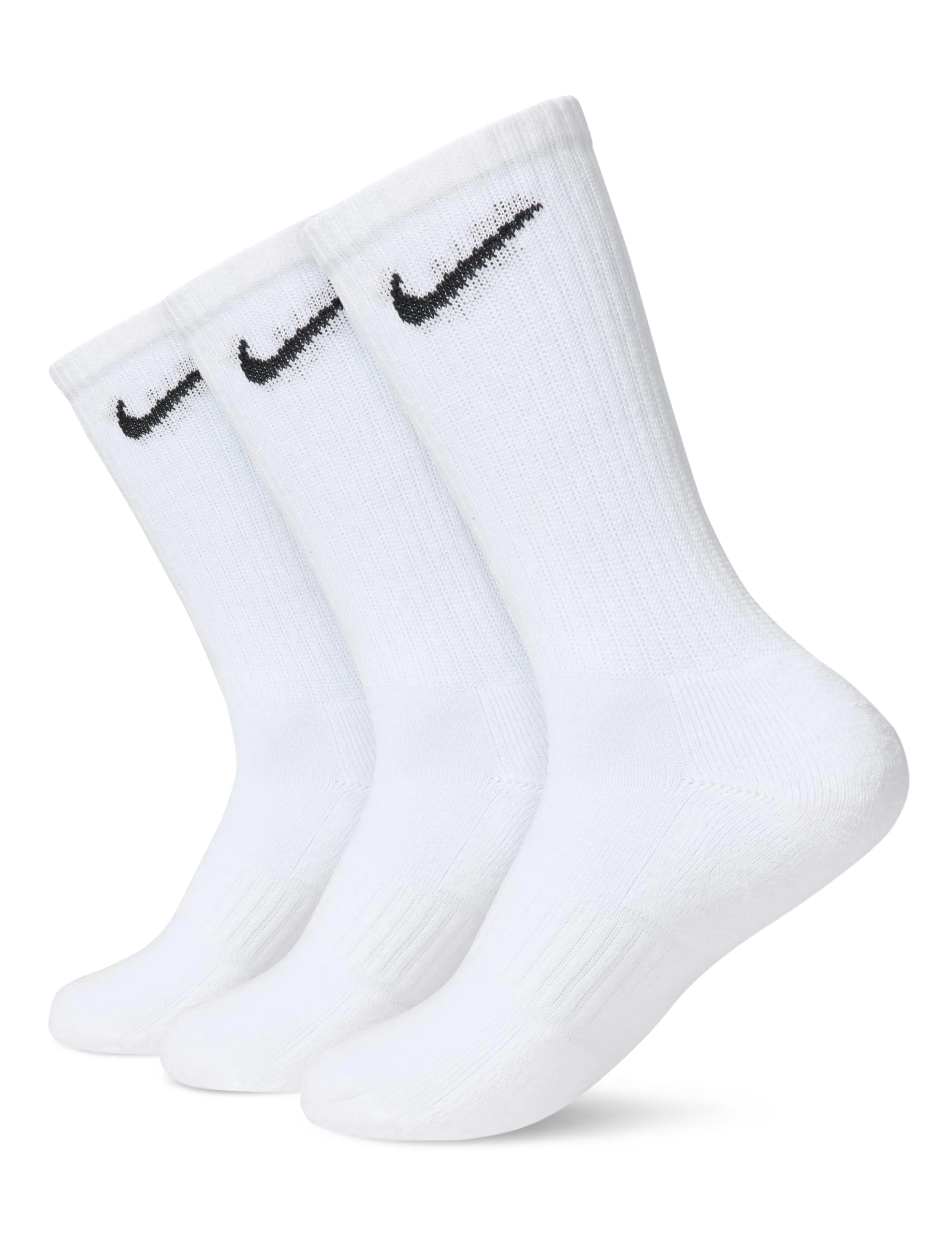 Nike Everyday Cush Crew 3pr, Calze Unisex adulto, Bianco (White/Black), 42-46 confezione da 3