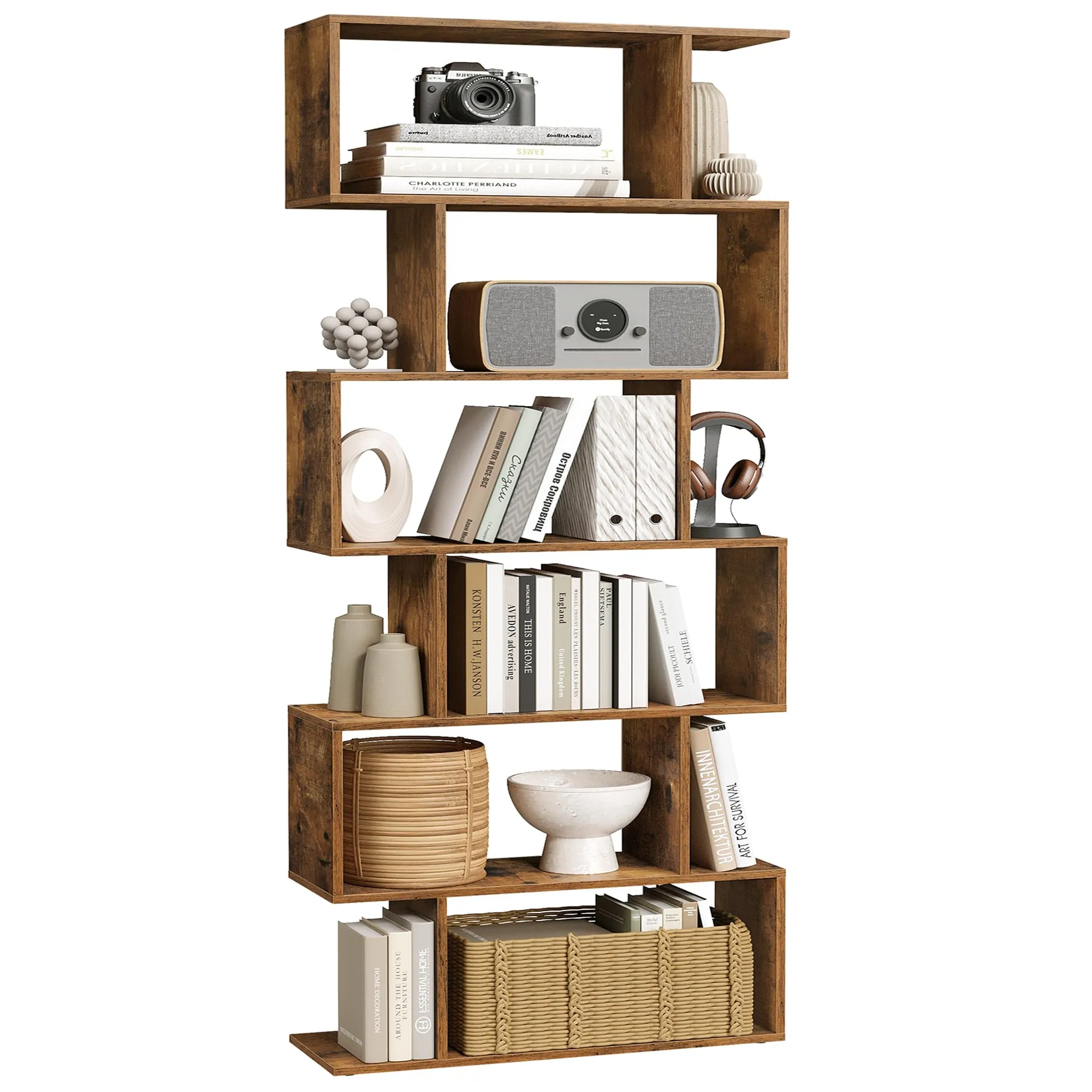 VASAGLE Scaffale a 6 Ripiani, Libreria, 70 x 24 x 191,6 cm