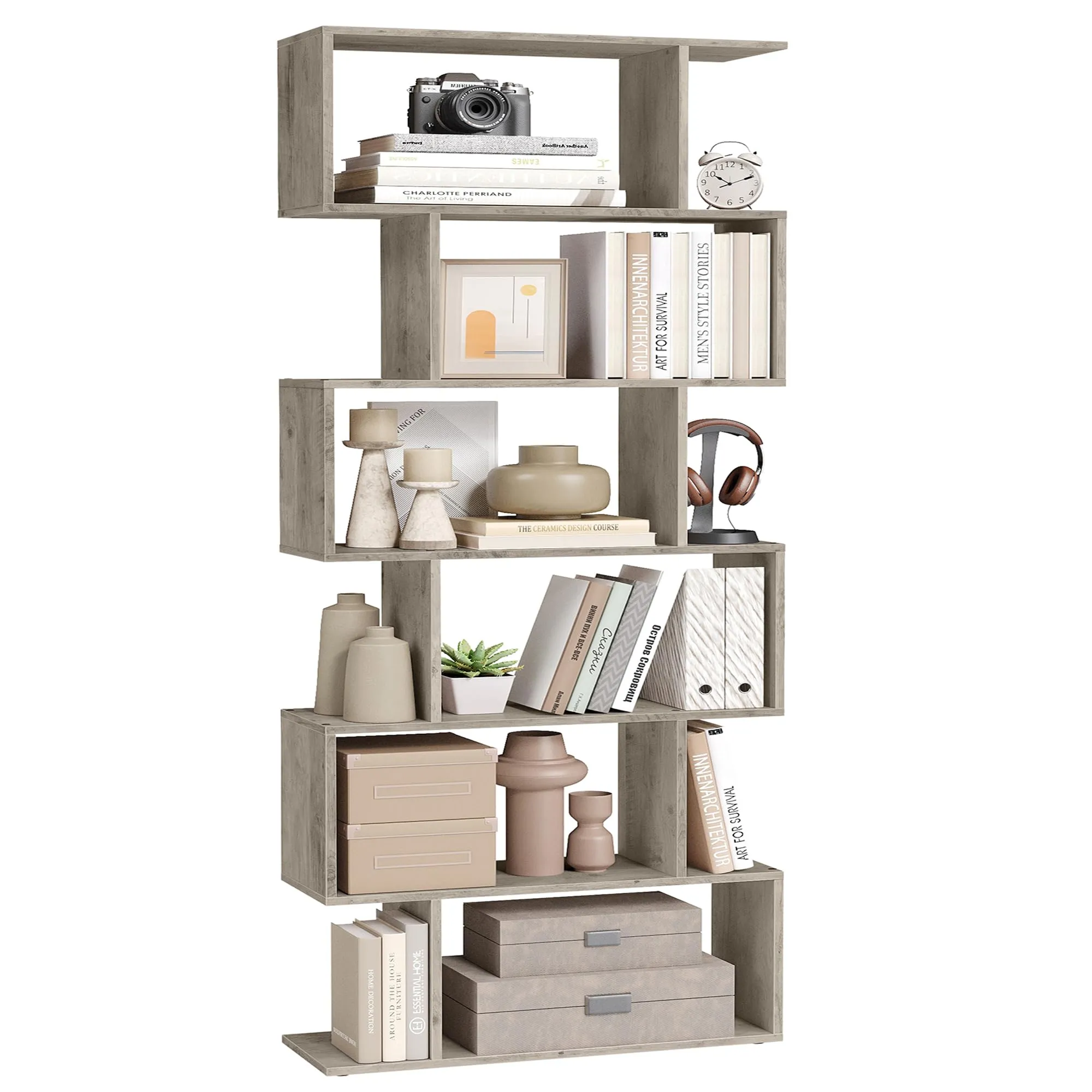 VASAGLE Scaffale a 6 Ripiani, Libreria, 70 x 24 x 191.6 cm