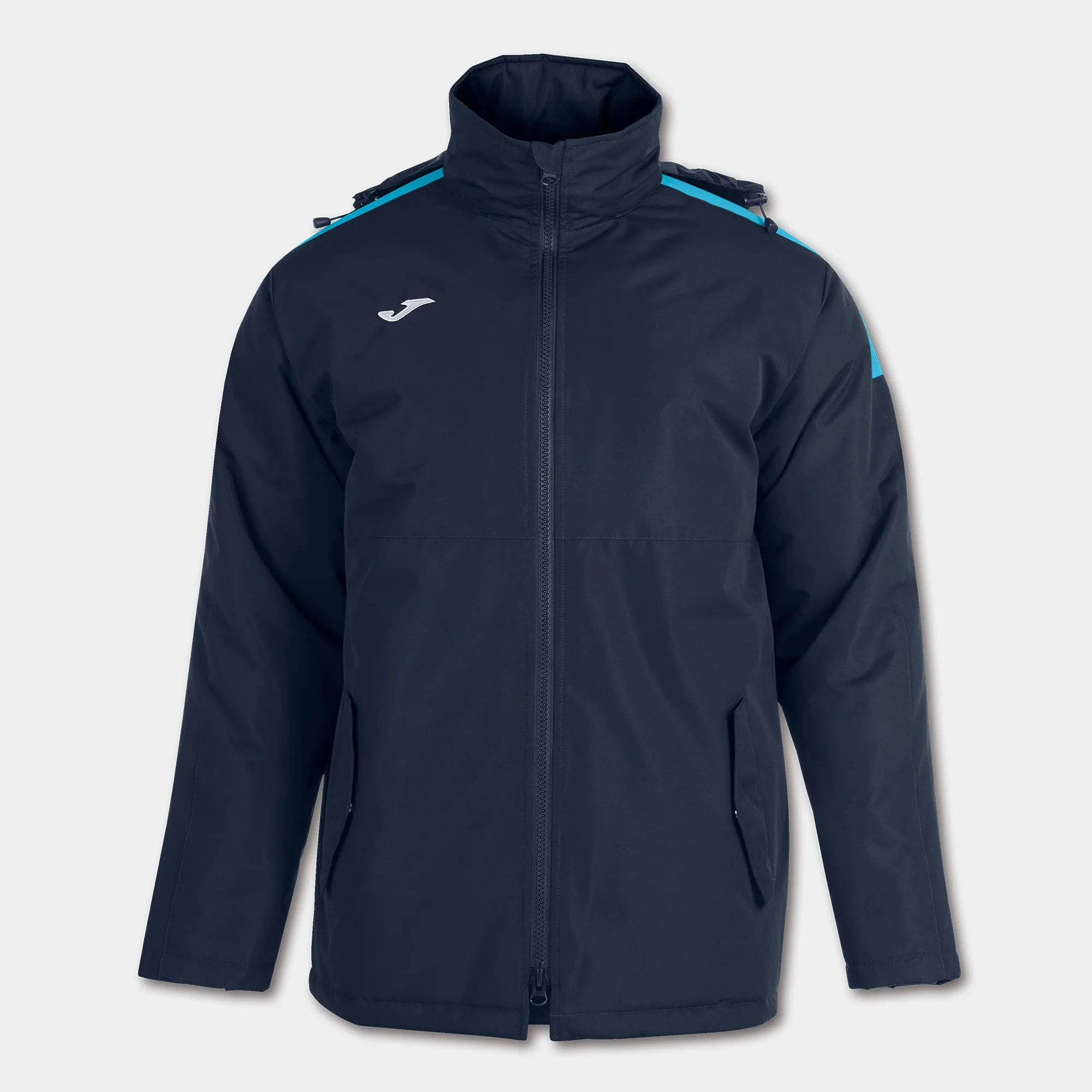 Joma 2XS, Anorak Trivor Unisex-Adulto, Blu Navy/Turchese Fluo, XXS
