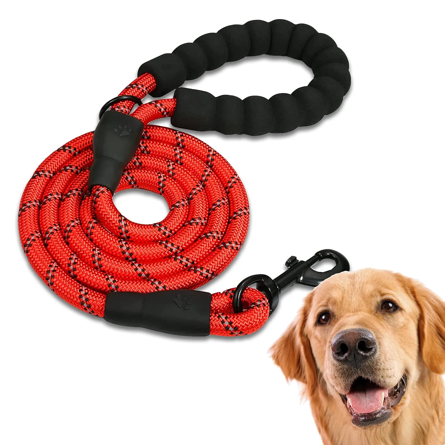 Edipets, Guinzaglio per Cani, Impugnatura Imbottita, Riflettente, Guinzaglio Addestramento per Cani, per Cuccioli, Piccoli, Medi e Grandi, 120 cm, 150 cm, 220 cm (1.5 m, Rosso)