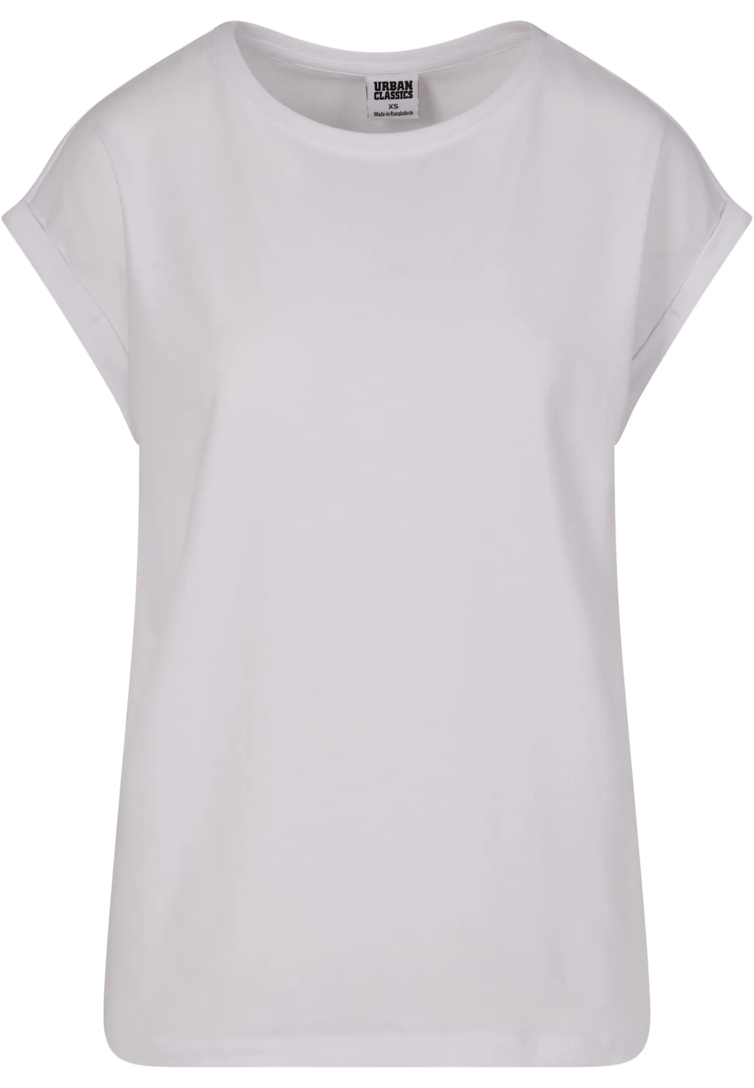 URBAN CLASSICS t-shirt da Donna con Manica Arrotolata, Maglietta a Maniche Corte da Donna in Cotone, Tee Shirt con Scollo Rotondo e Spalle Arrotondate, Colore: Rosso Ciliegia, Taglia: XXL