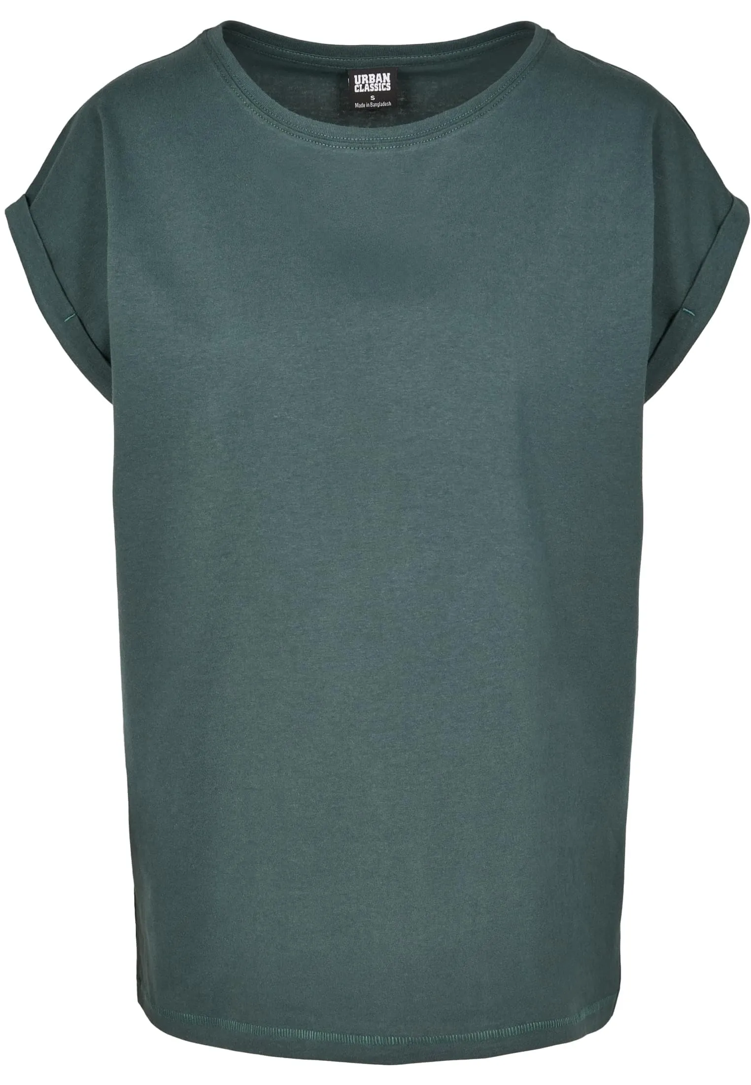 Urban Classics t-Shirt da Donna con Manica Arrotolata, Maglietta a Maniche Corte da Donna in Cotone, Tee Shirt con Scollo Rotondo e Spalle Arrotondate, Colore: Rosso Ciliegia, Taglia: XXL
