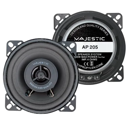 Majestic AP 205 SC – Coppia di altoparlanti per auto 100mm (4”), 100W, 2 vie, confezione scatola