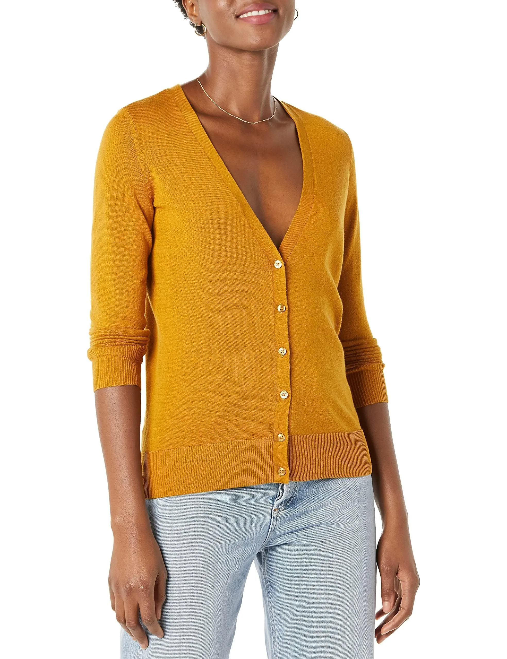 Amazon Essentials Felpa Cardigan Leggera Donna, Caramello, XS