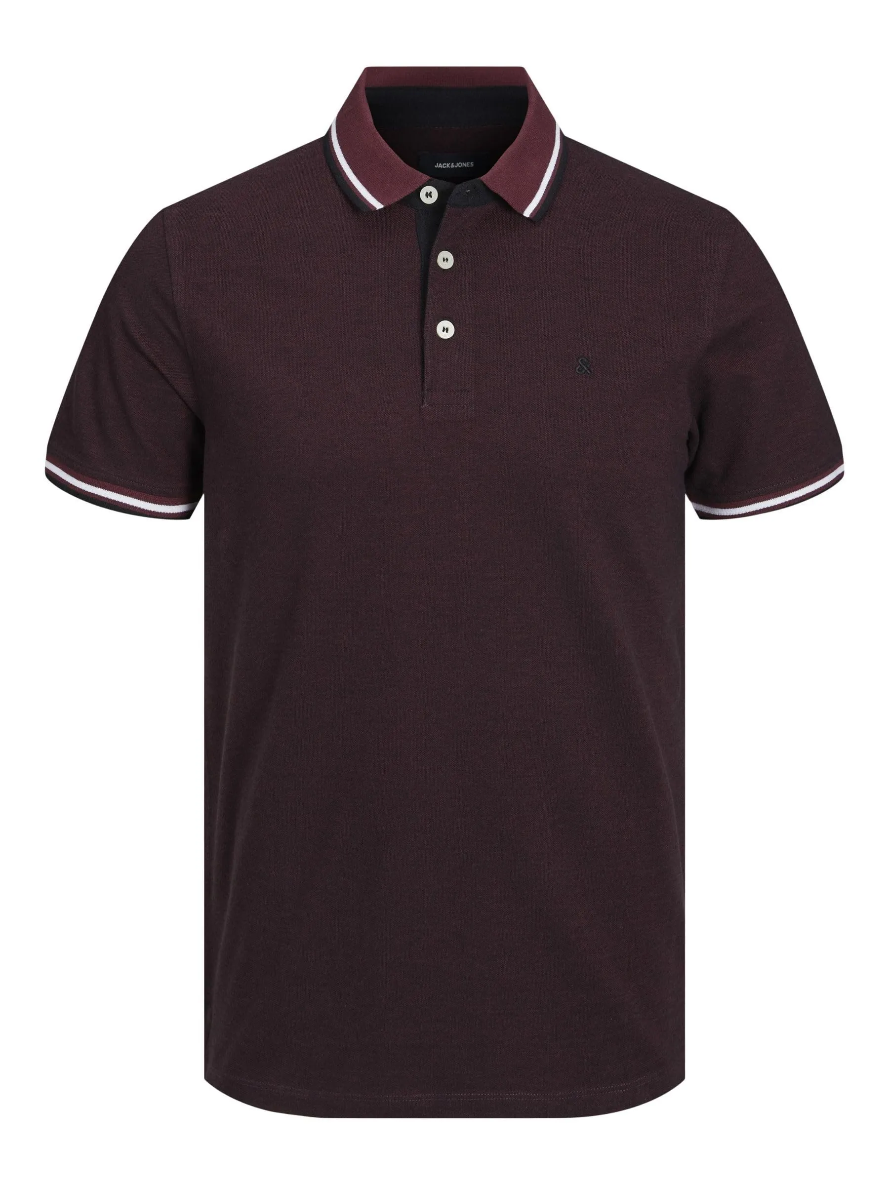 JACK & JONES Jjepaulos Polo Ss Noos Maglietta, Rosso (Port Royale Detail/Slim Fit), XS Uomo