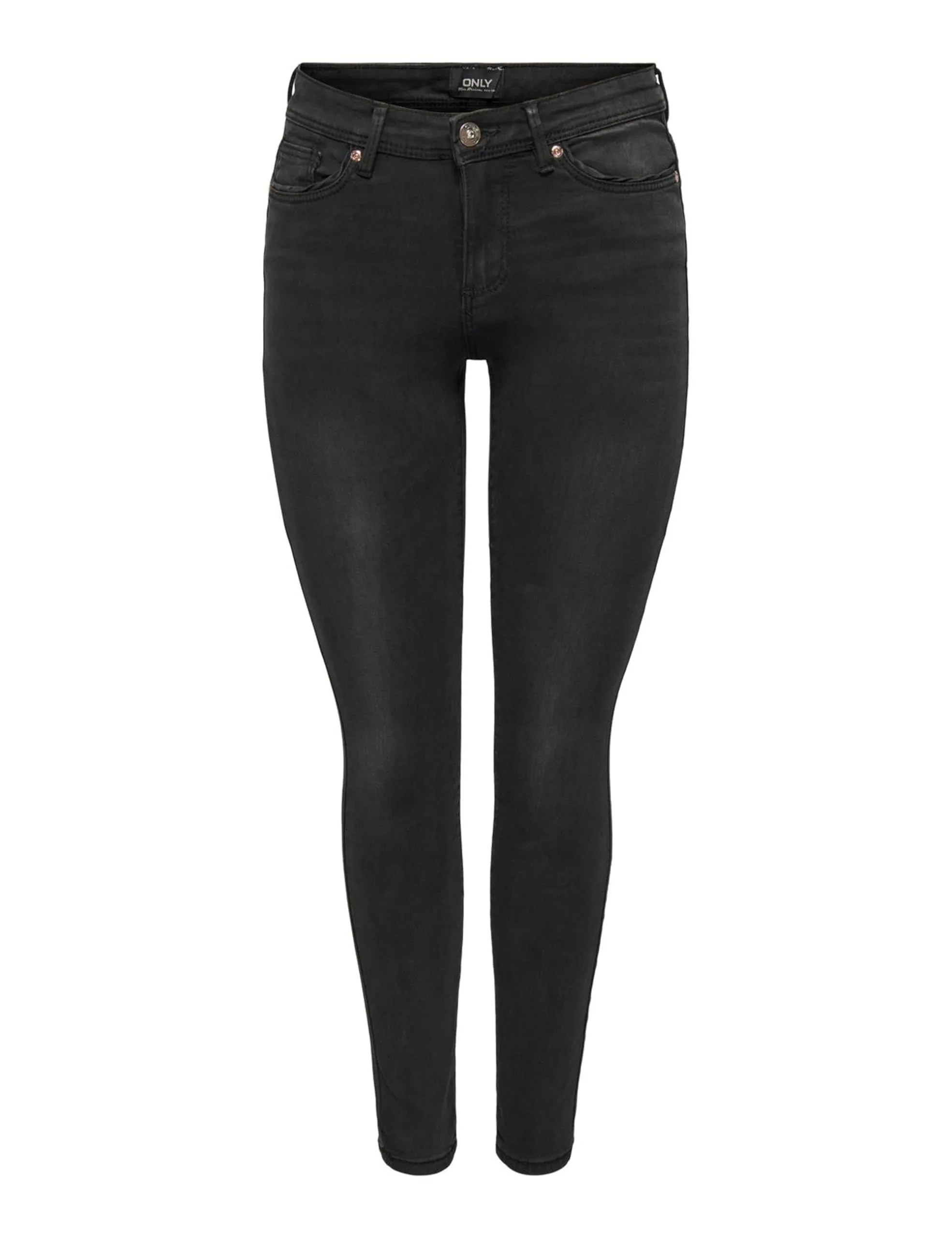 ONLWAUW Vita Media Skinny Fit Jeans Nera S/32