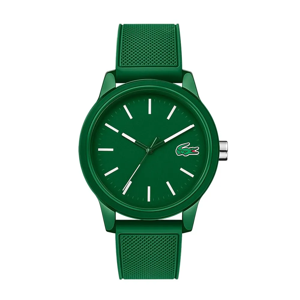 Lacoste Orologio Analogico al Quarzo da Uomo Collezione LACOSTE.12.12 con Cinturino in Silicone Verde - 2010985
