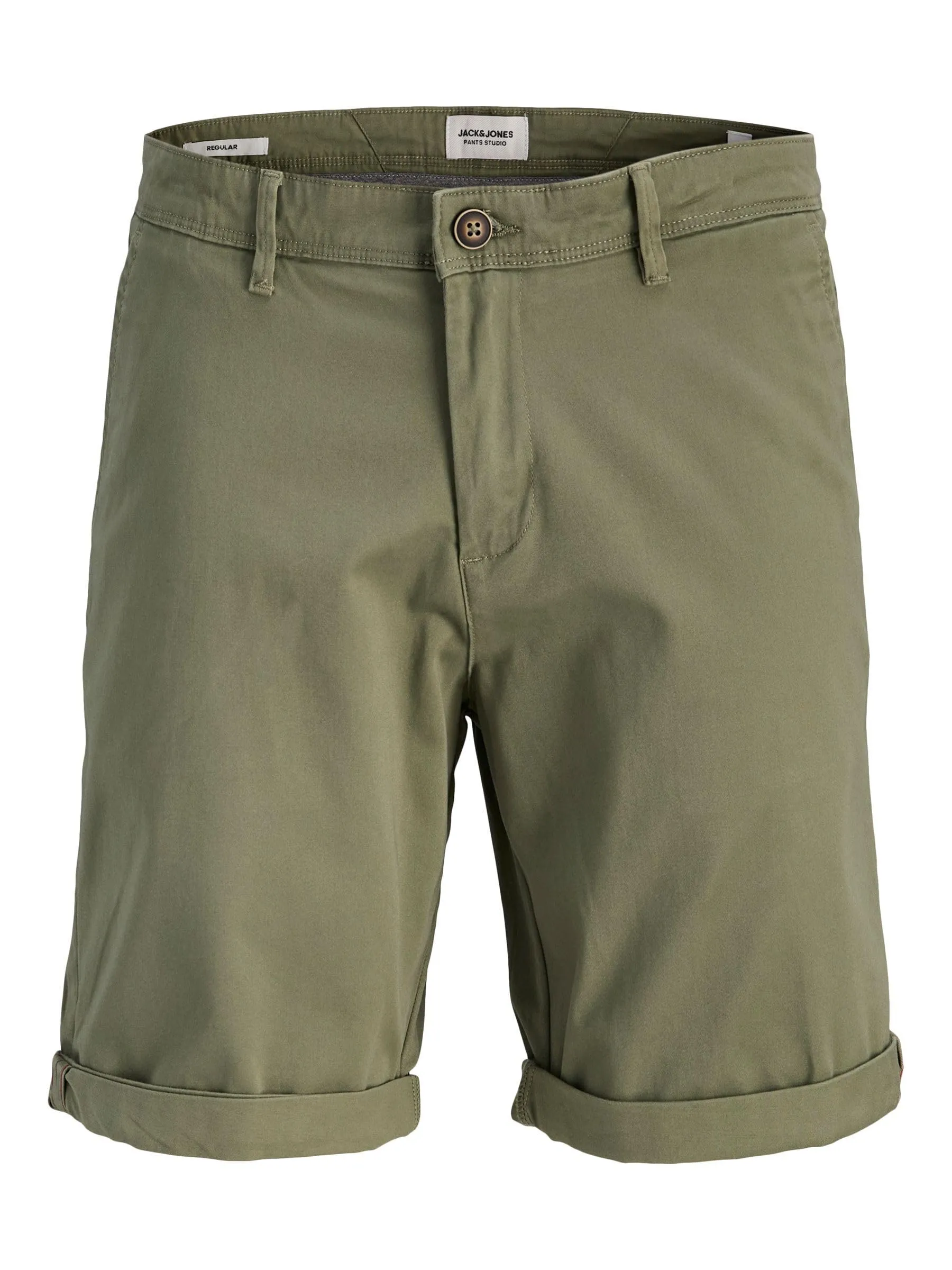 JACK & JONES Pantaloni Corti Uomo Vita Media Pantaloni Chino Bermuda Regular Fit, Colore:Verde, Taglia:L
