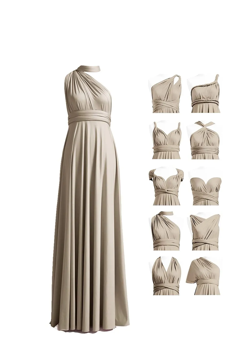 72styles Abito Cerimonia Donna Vestito Elegante Infinity Damigella d'Onore