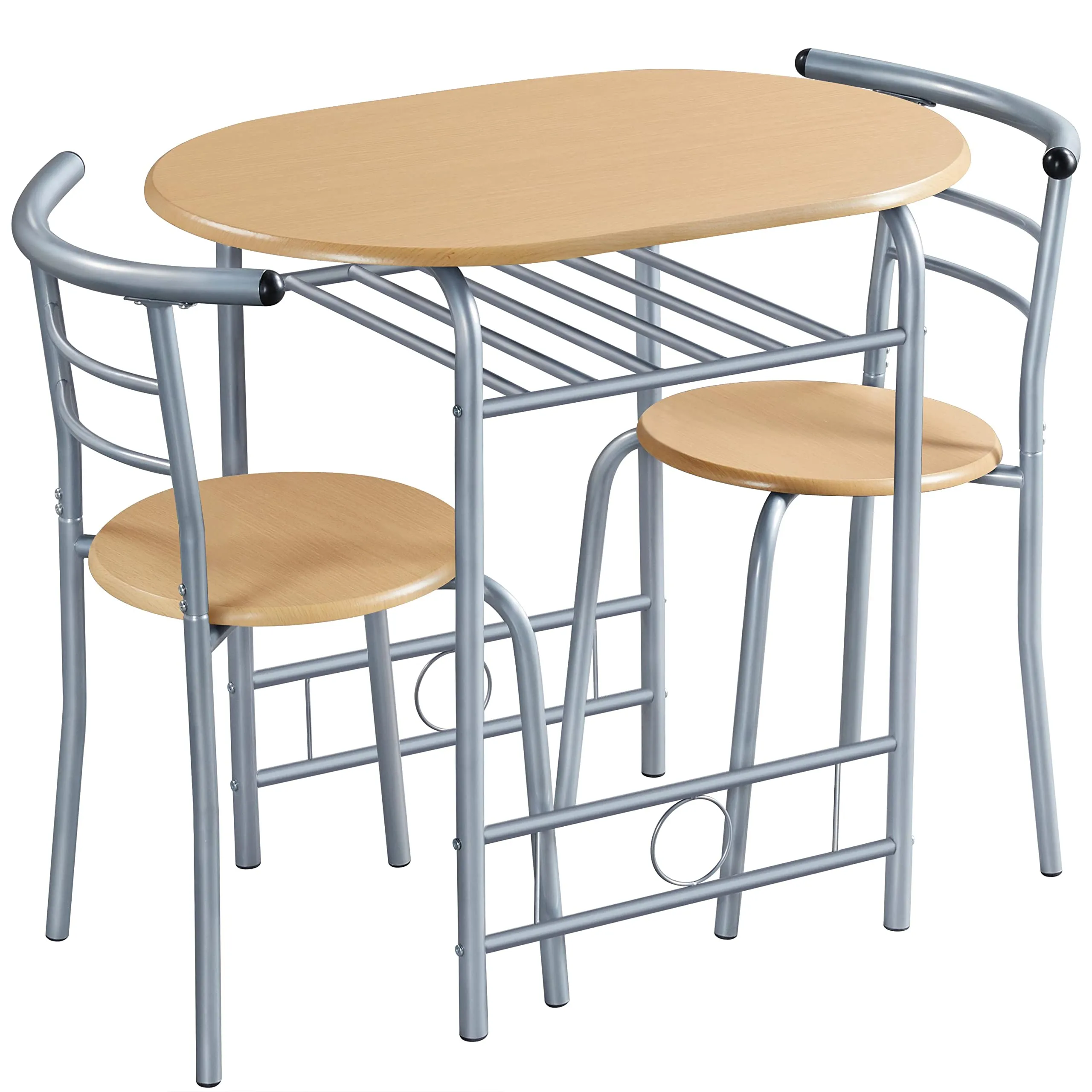 Yaheetech Set Mobili da Bar Tavolo e 2 Sedie Sala da Pranzo Cucina Beige