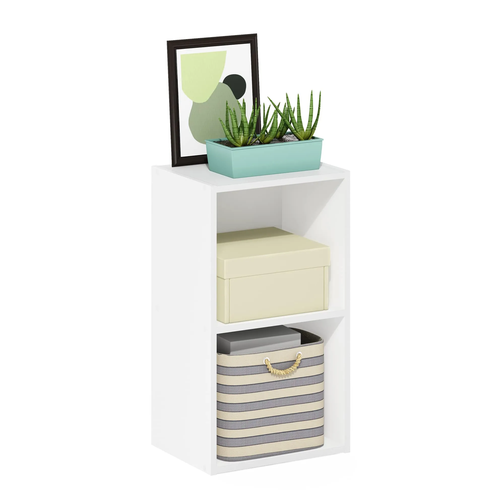 Furinno Pasir Libreria a 2 ripiani aperti, bianco