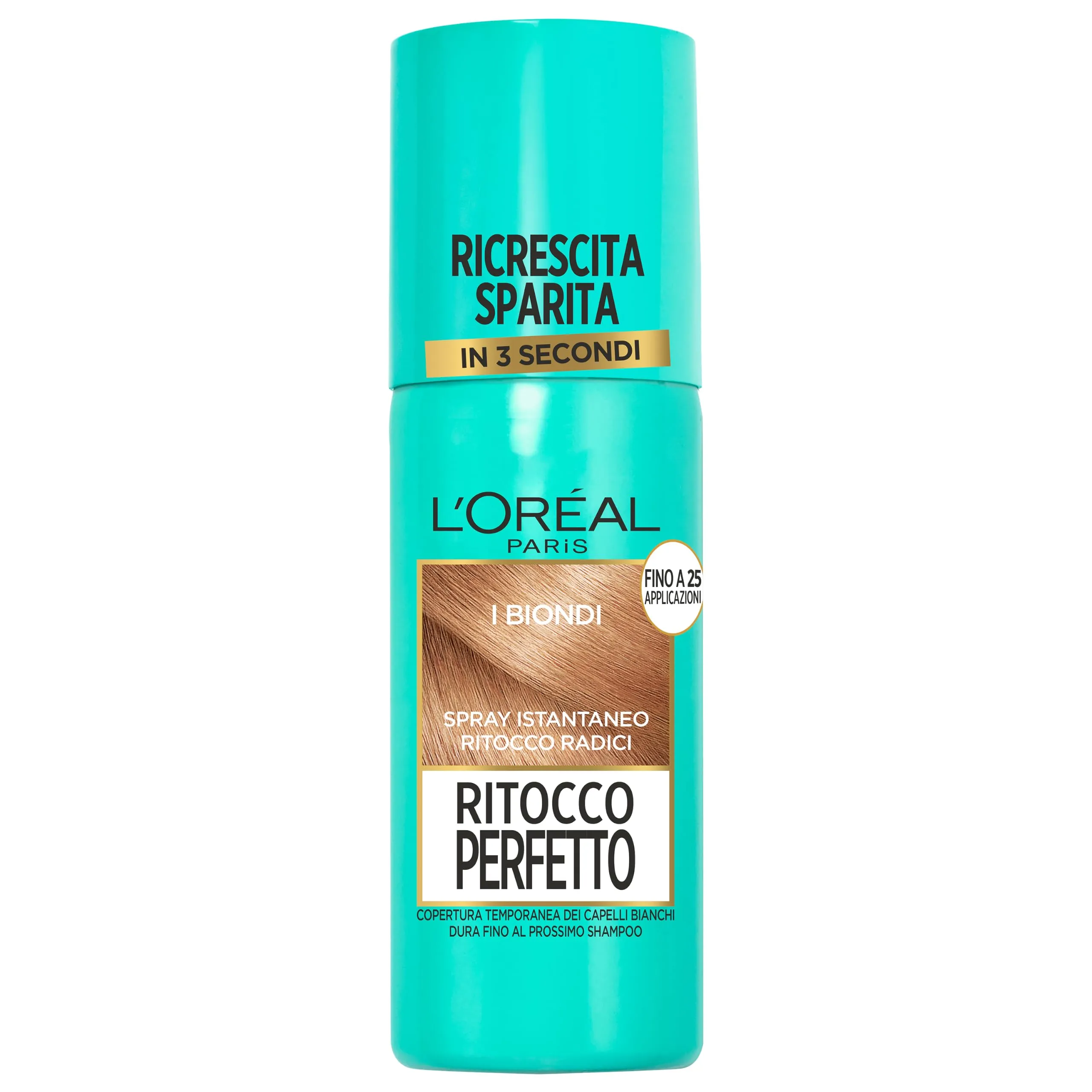 L'Oréal Paris Spray Ritocco Perfetto, Spray Istantaneo per Radici e Capelli Bianchi, Durata fino a 1 Shampoo, Colore: Biondo, 75 ml