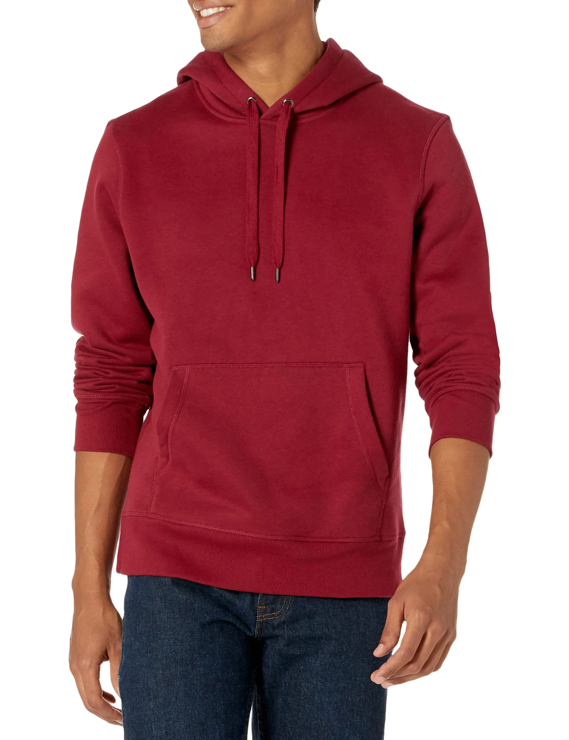 Amazon Essentials Felpa con Cappuccio (Disponibile nelle Taglie Forti) Uomo, Rosso Scuro, S