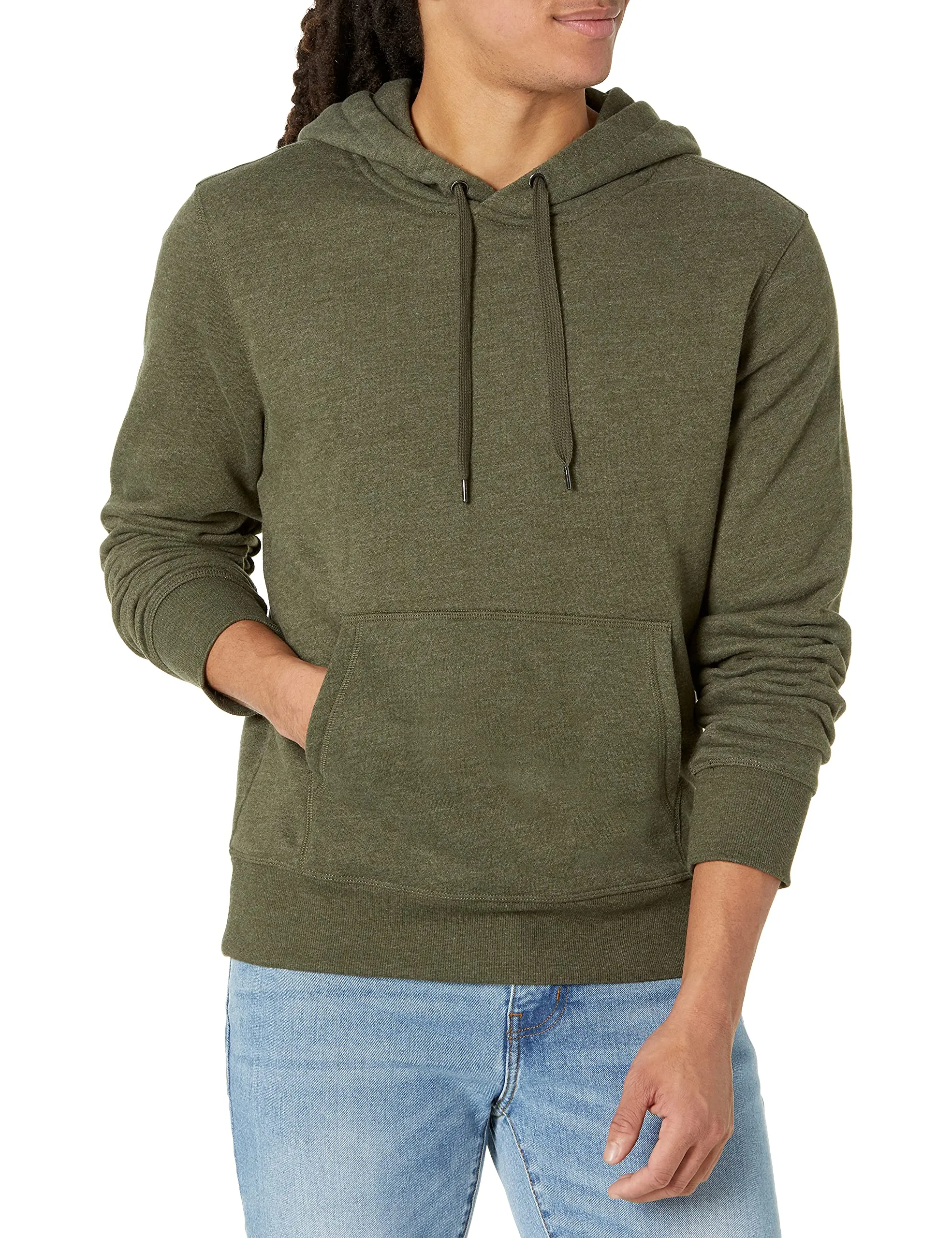 Amazon Essentials Felpa con Cappuccio (Disponibile nelle Taglie Forti) Uomo, Verde Oliva Puntinato, XS