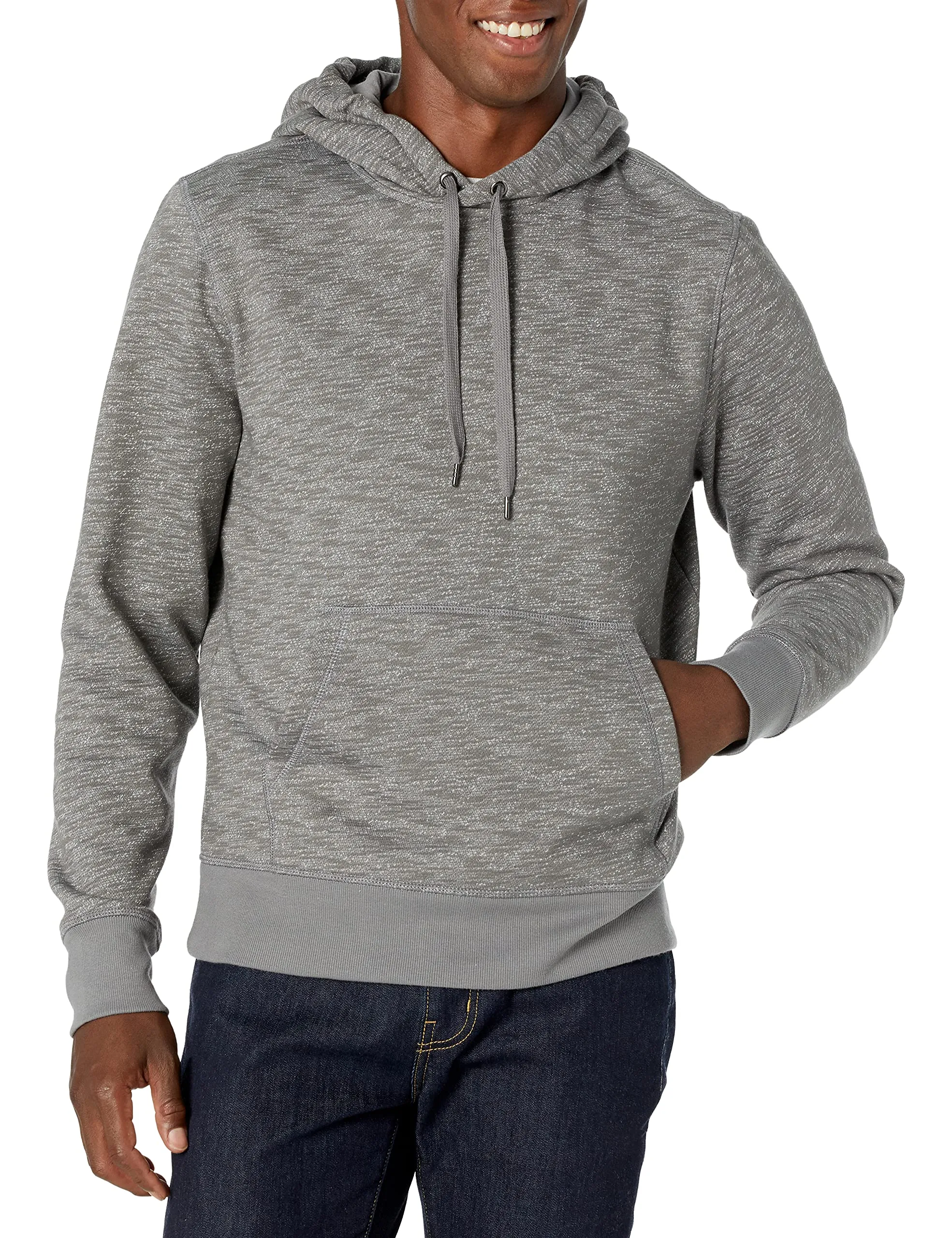 Amazon Essentials Felpa con Cappuccio (Disponibile nelle Taglie Forti) Uomo, Grigio Chiaro Tintura Policromatica, XS