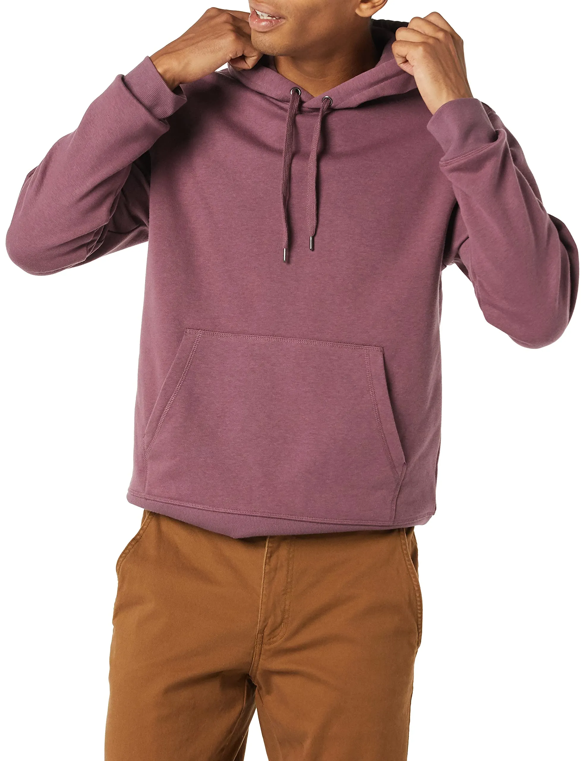 Amazon Essentials Felpa con Cappuccio (Disponibile nelle Taglie Forti) Uomo, Vinaccia, XS