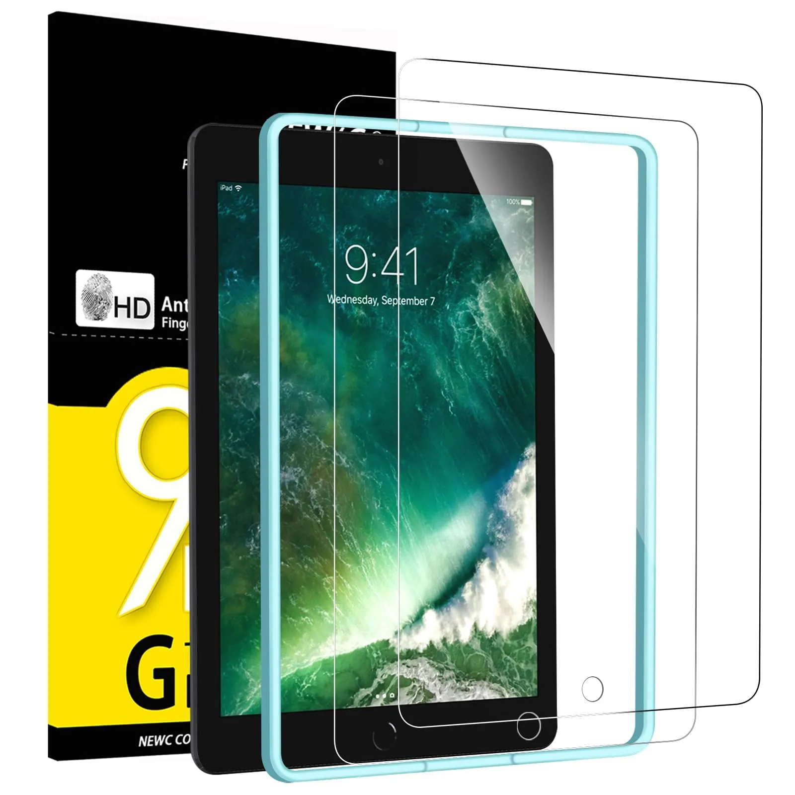 NEW'C Pellicola Vetro per iPad 6/5/Pro 9.7/Air 2/Air, in Vetro Temperato