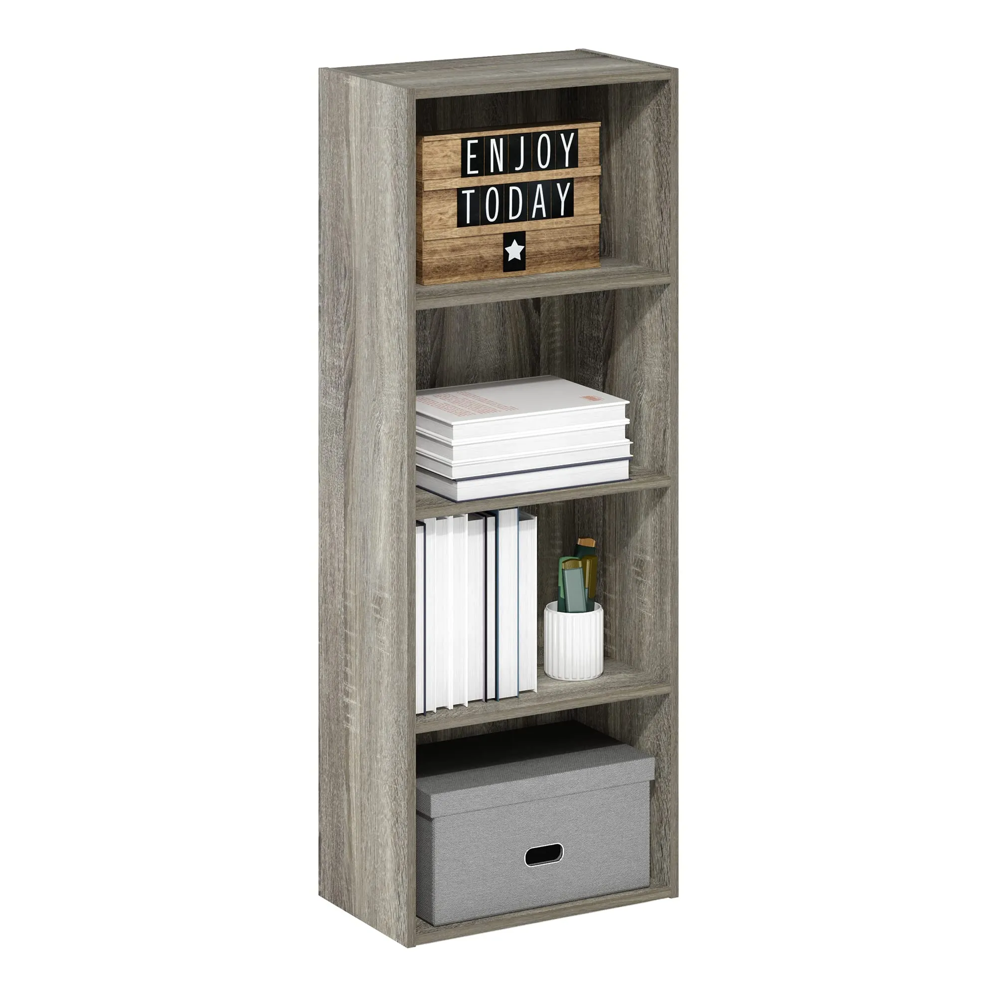 Furinno Luder Libreria a 4 ripiani aperti, Rovere Francese