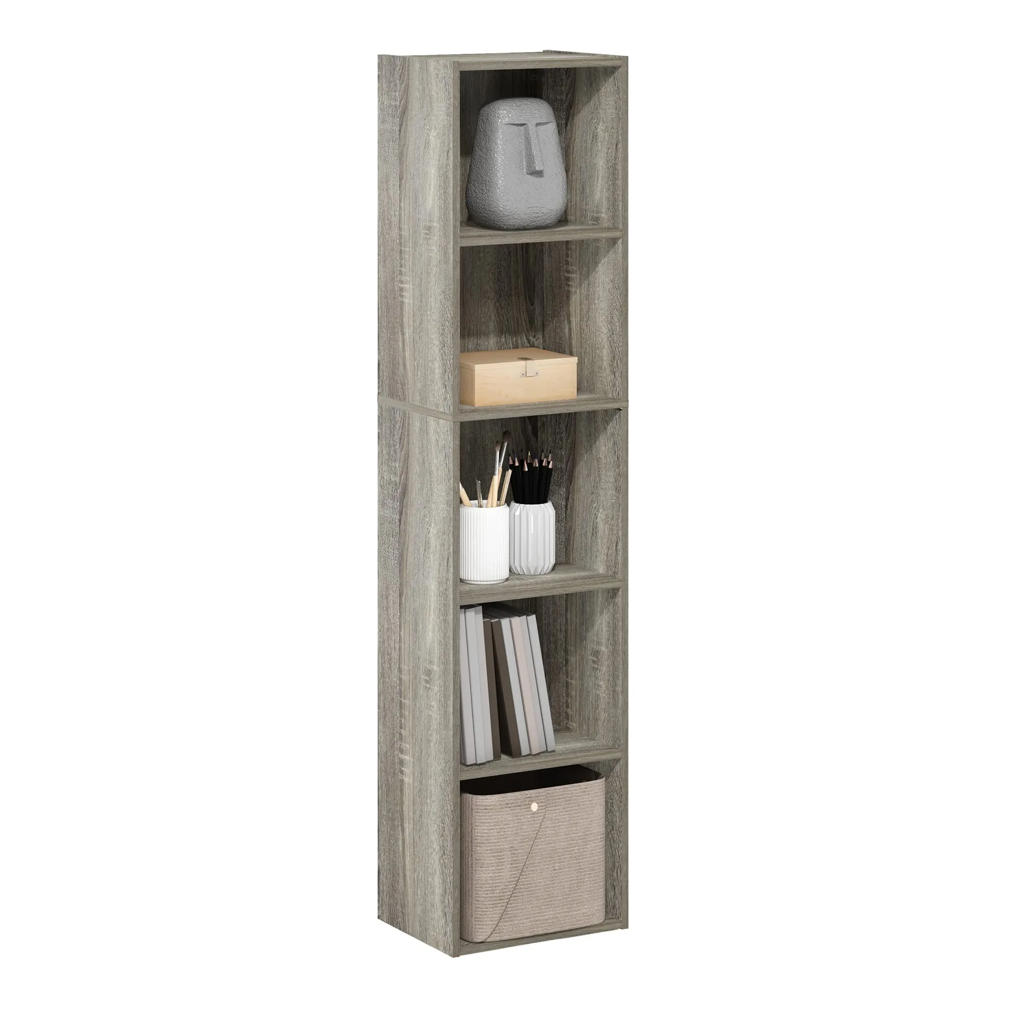 Furinno Pasir Libreria a 5 ripiani aperti, rovere francese