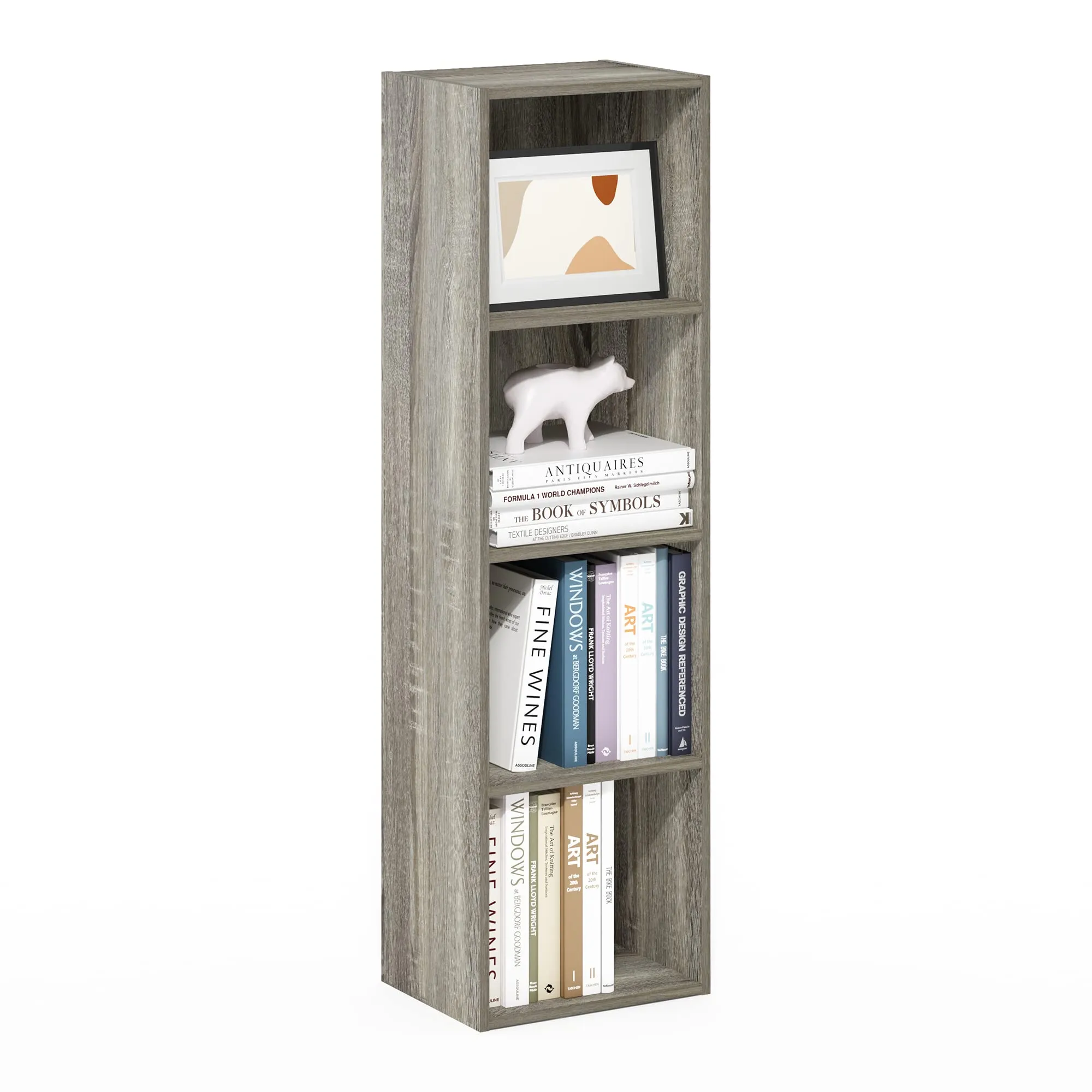 Furinno Pasir Libreria a 4 ripiani aperti, rovere francese