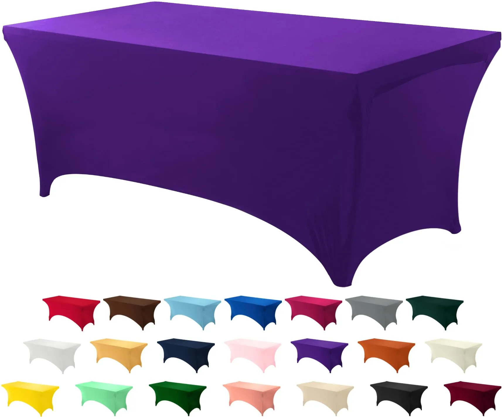 Utopia Kitchen Tovaglia Estensibile [6 Piedi, 183 cm] Copritavolo in Poliestere e Spandex - Lavabile in Lavatrice e Resistente alle Pieghe per Eventi e Feste (Confezione da 1, Viola)