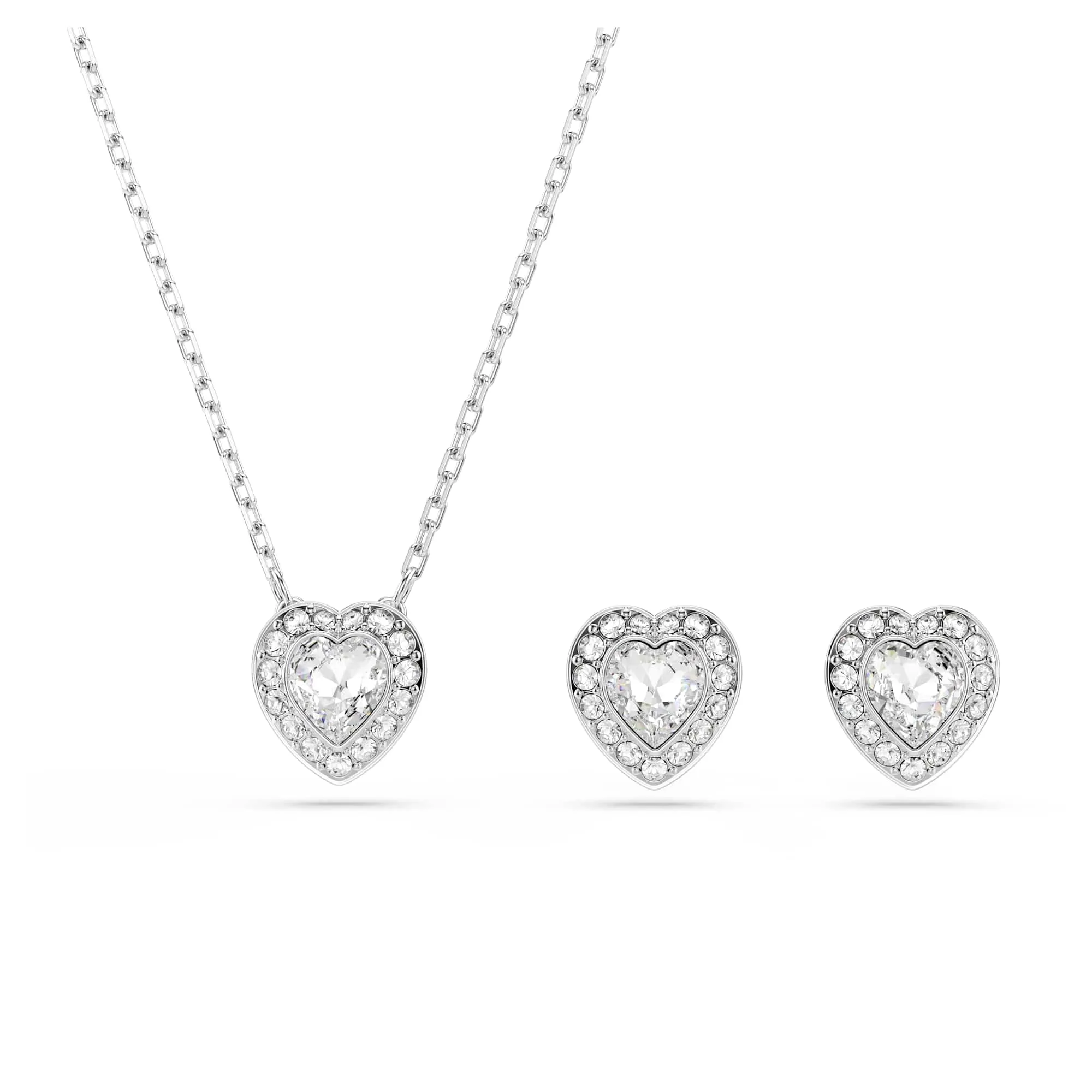 Swarovski Set Ariana Grande x Swarovski, Taglio misto, Cuore, Bianco, Placcato rodio
