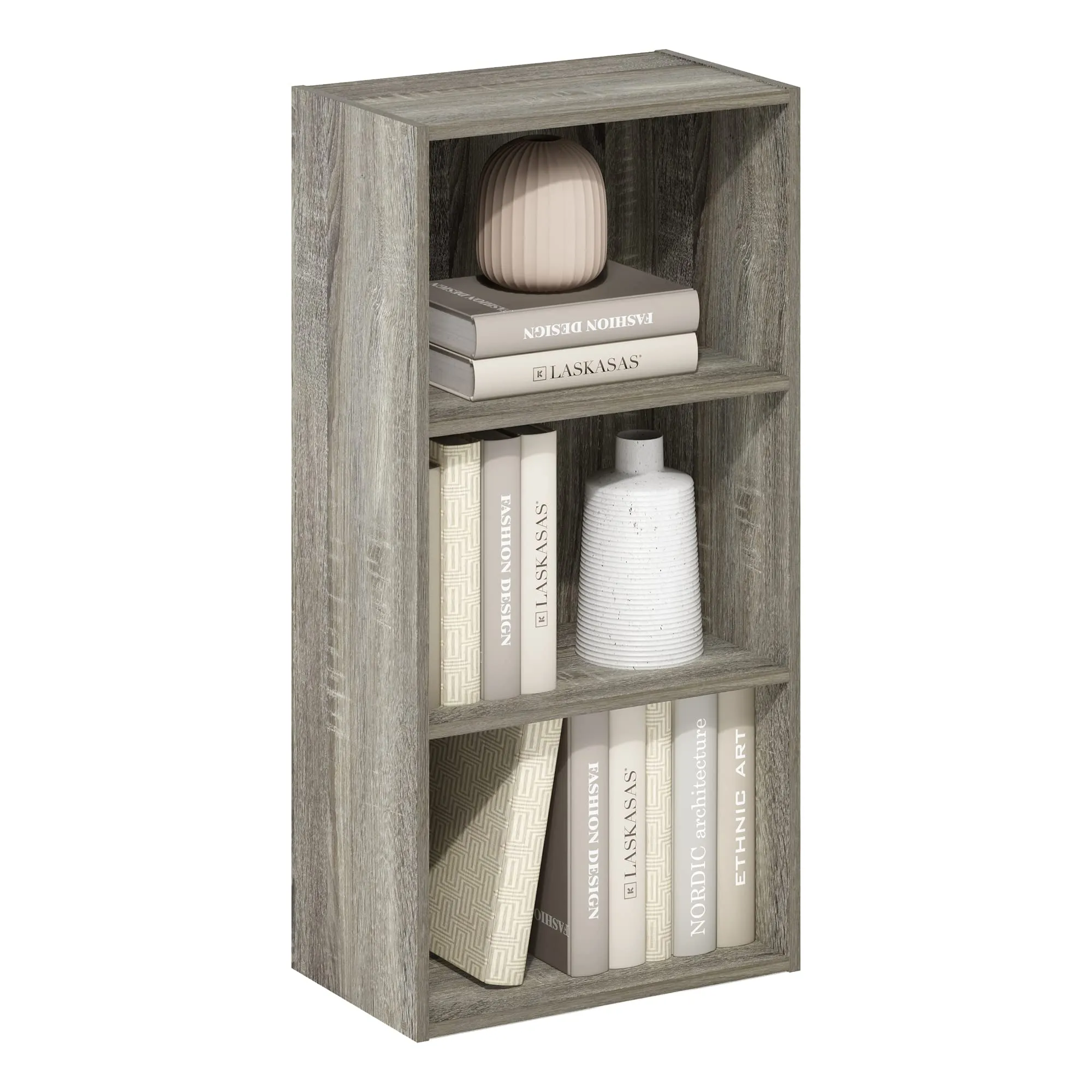Furinno Luder Libreria a 3 ripiani aperti, rovere francese