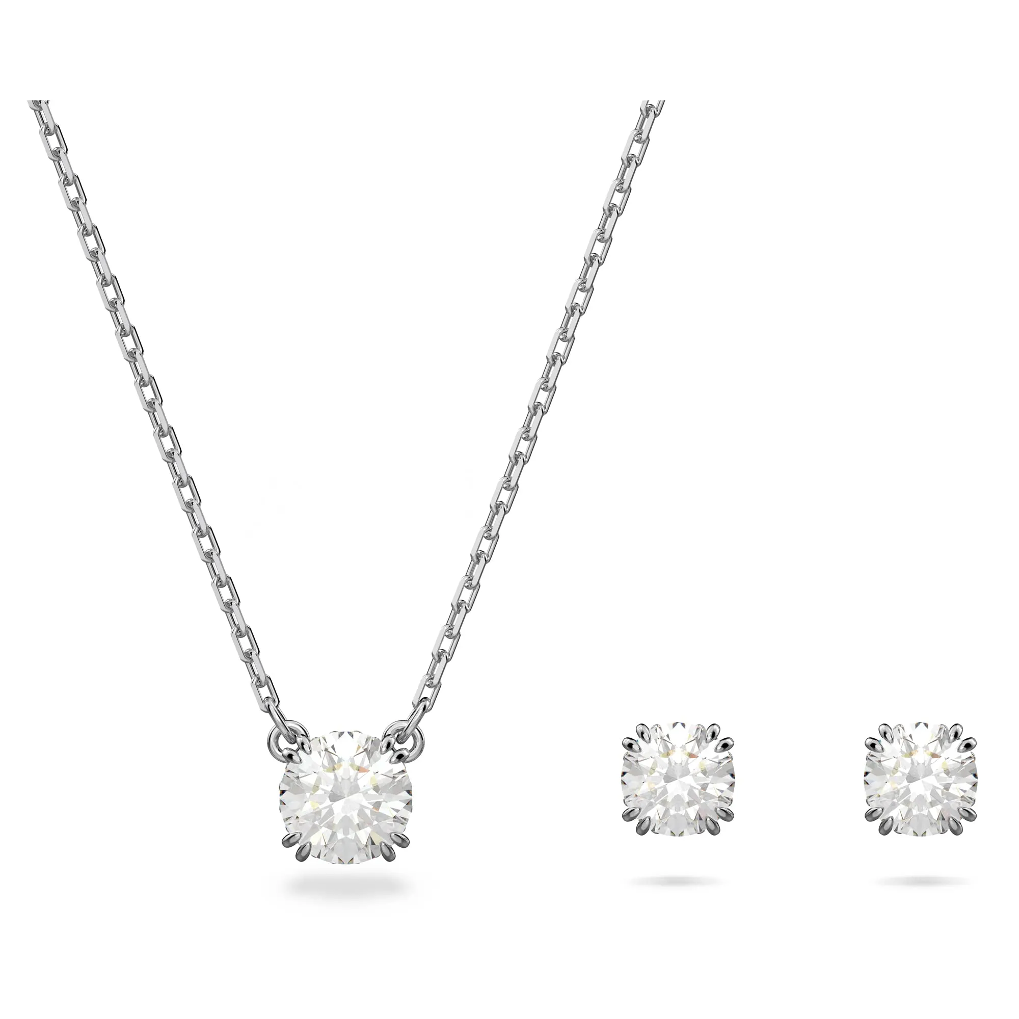 Swarovski Set Constella, Taglio Round, Bianco, Placcato rodio