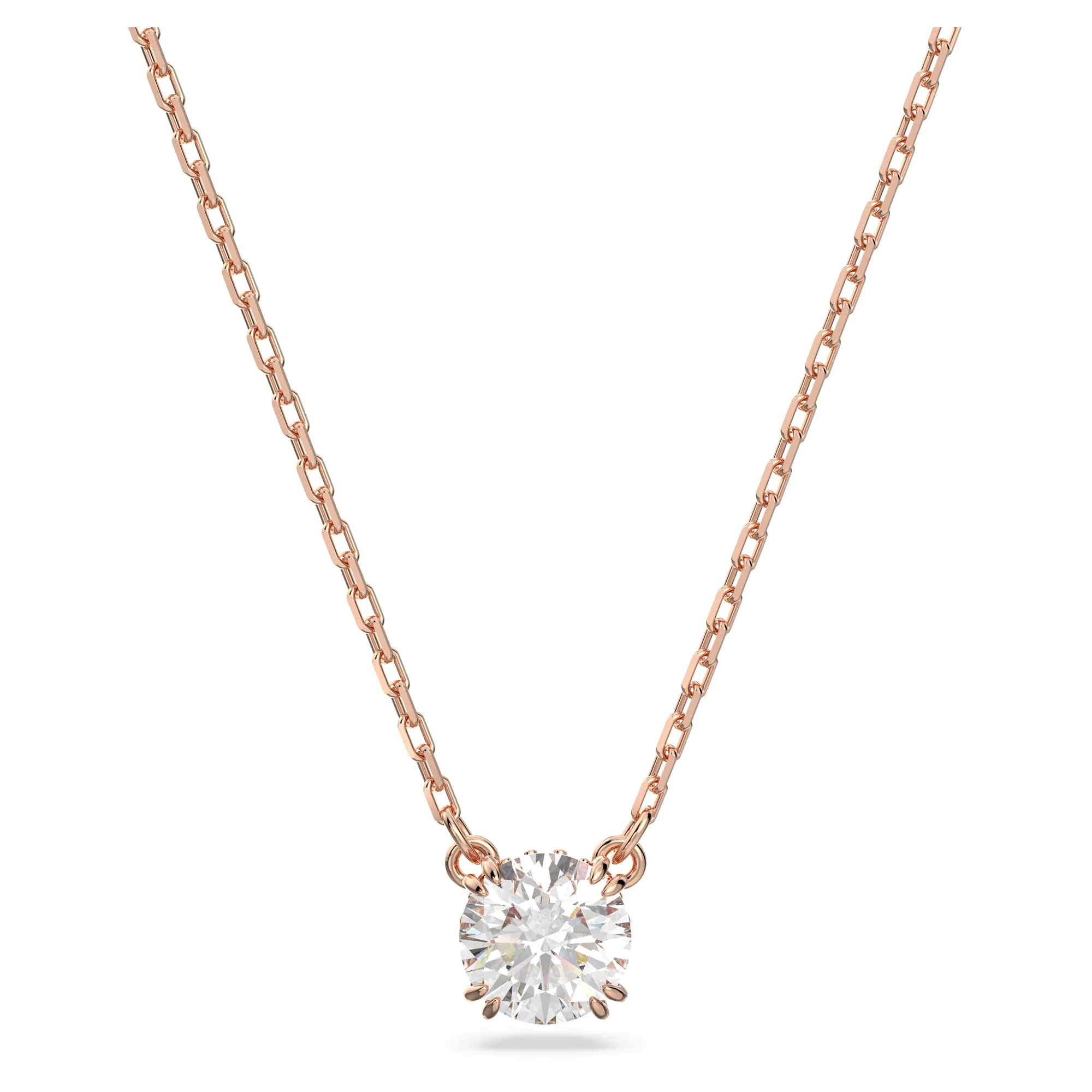 Swarovski Constella Pendente, con Zirconia Swarovski a Taglio Tondo, Placcato in Tonalità Oro Rosa, Bianco