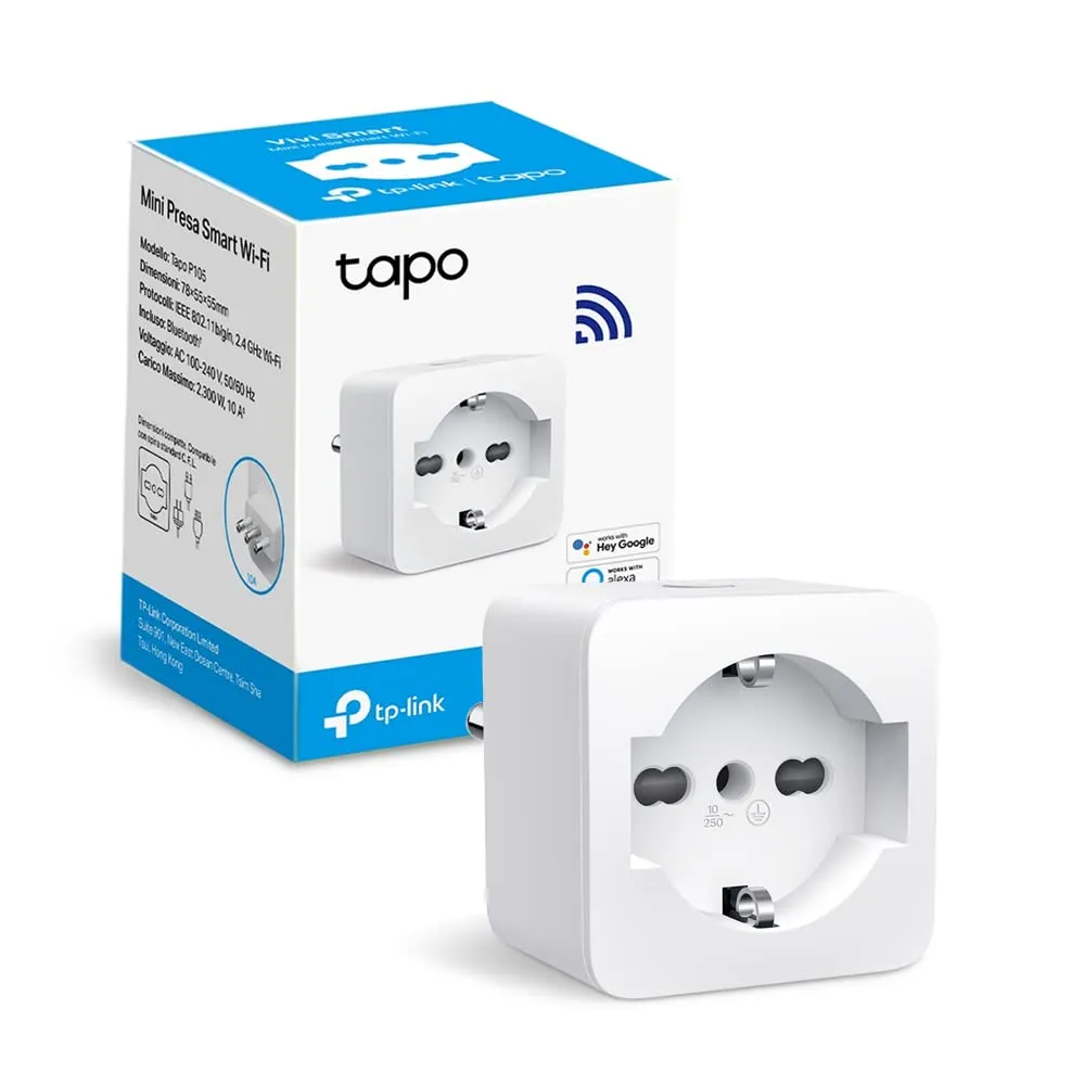 Tapo P105 - Presa Smart Italiana, WiFi Intelligente Smart Plug, Controllo Vocale, Compatibile con Alexa e Google Home, Controllo Remoto Tramite APP Tapo, Tempo di Preselezione