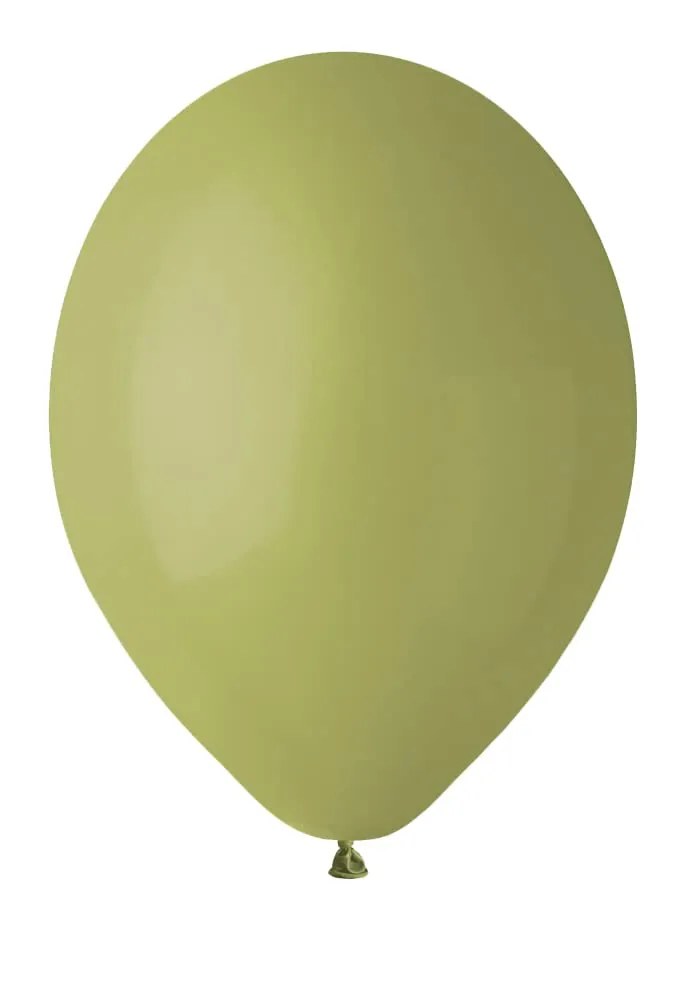 Busta 100 palloncini in lattice naturale Premium Quality G120 (Ø 33cm / 13"), verde oliva